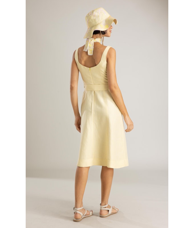 Vestido Iara Lb Cross Dye Amarelo Claro