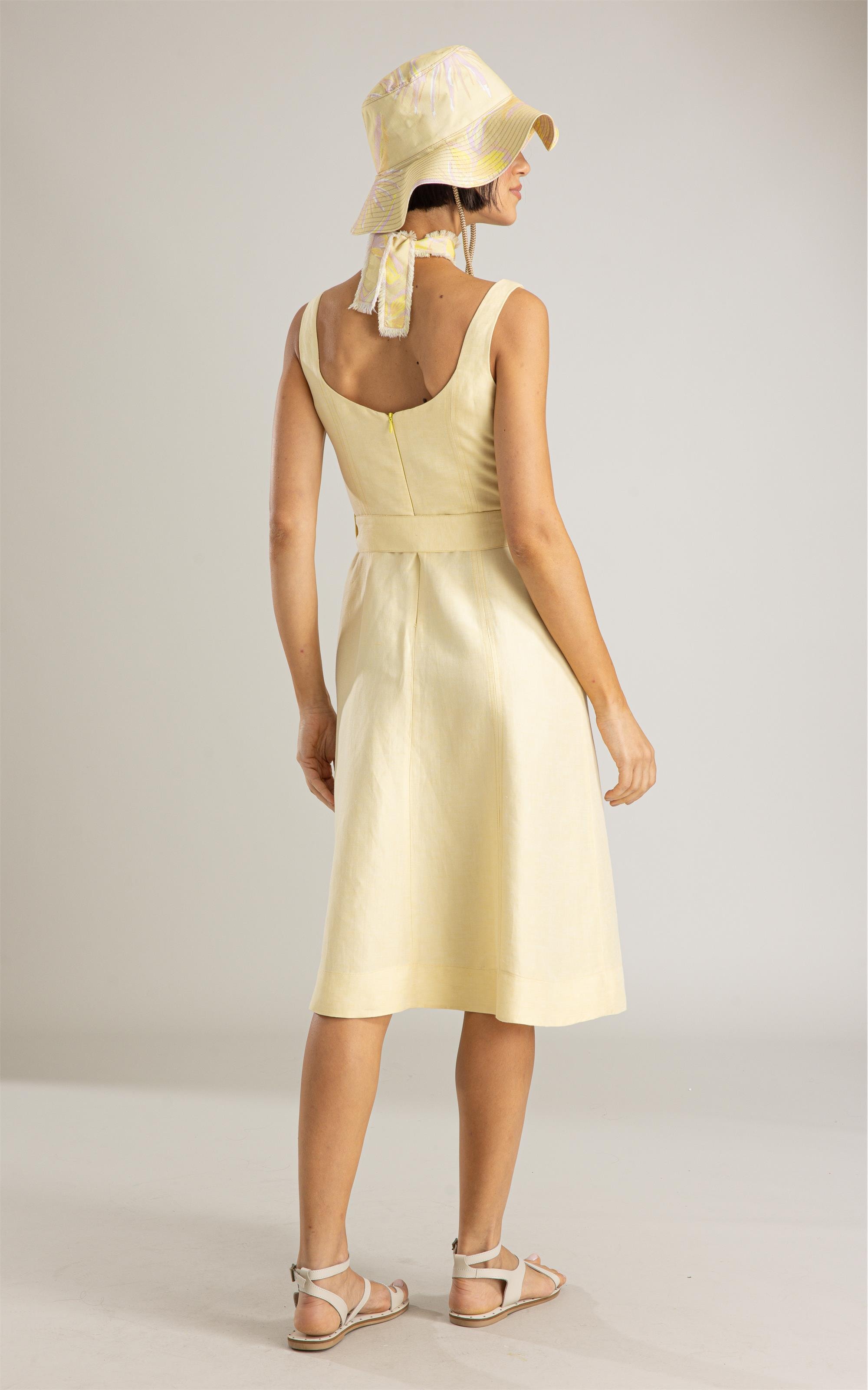 Vestido Iara Lb Cross Dye Amarelo Claro