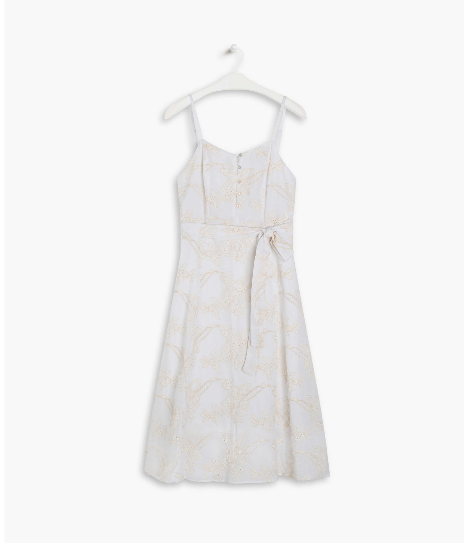 Vestido Ika Bordado Liso Branco