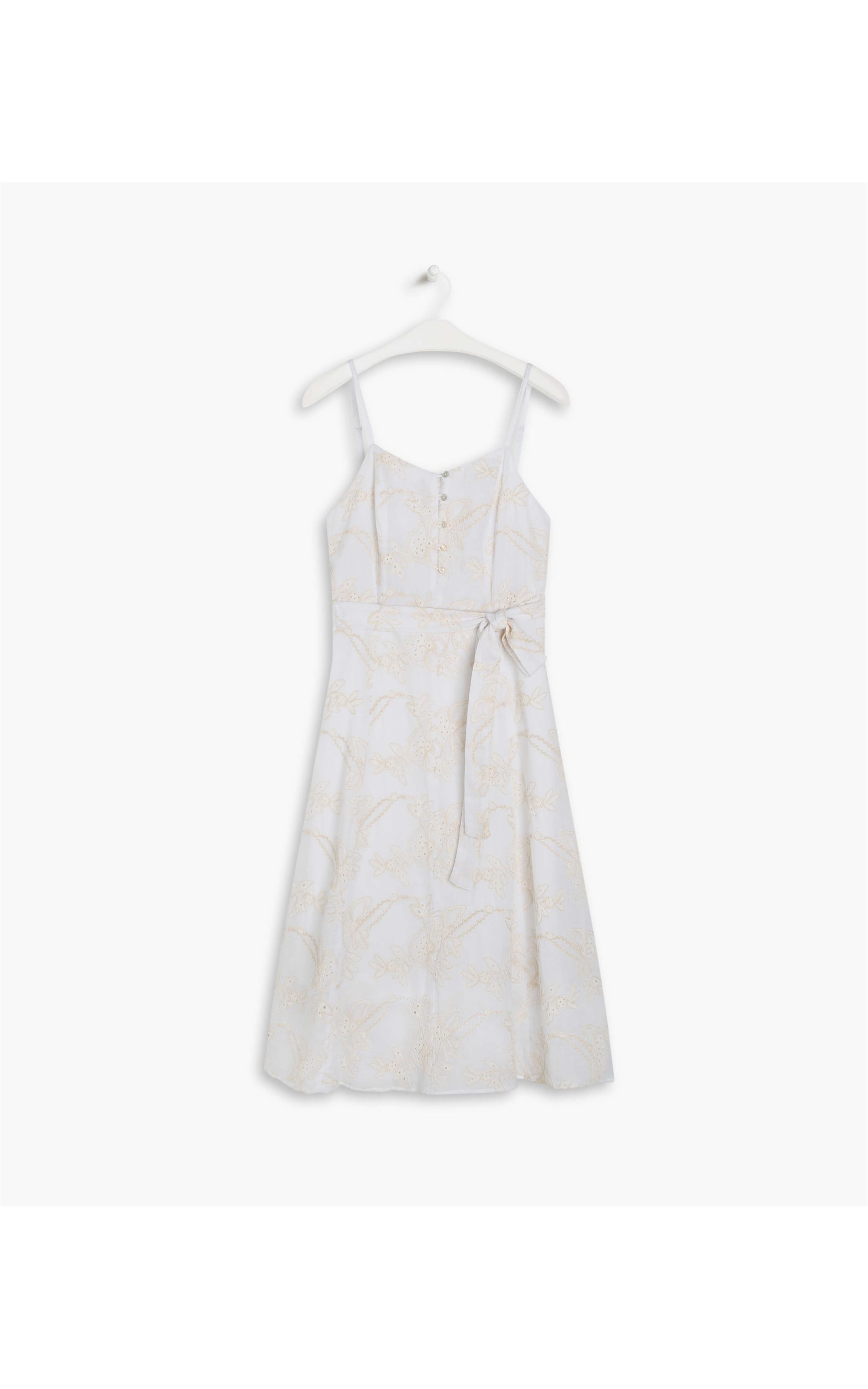 Vestido Ika Bordado Liso Branco