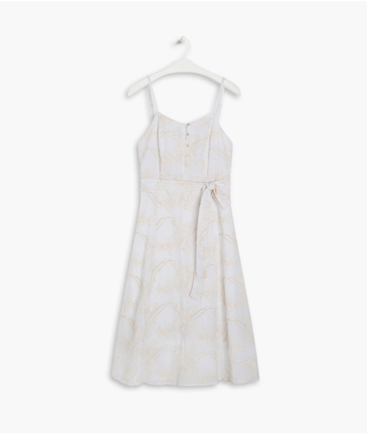 Vestido Ika Bordado Liso Branco