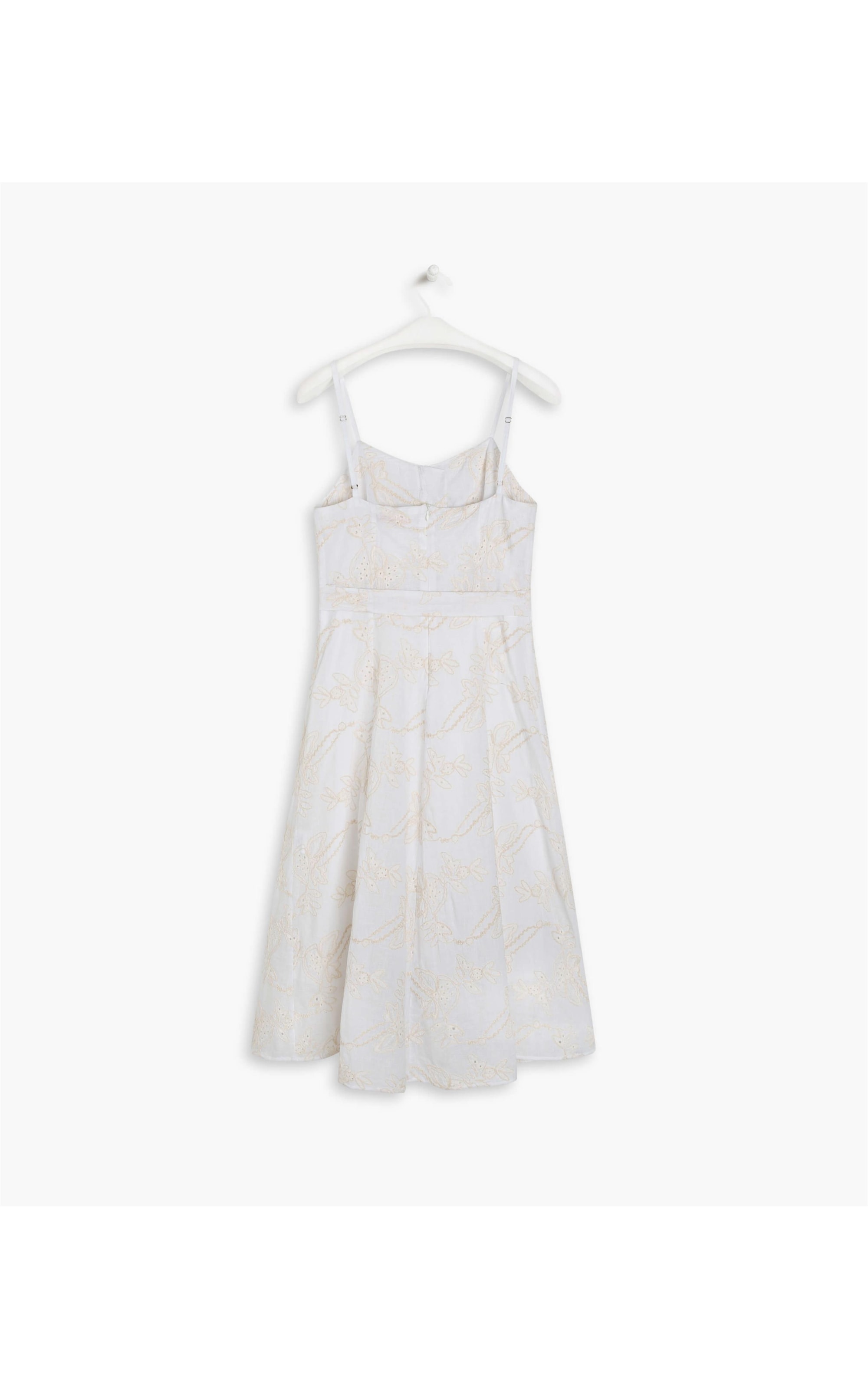 Vestido Ika Bordado Liso Branco