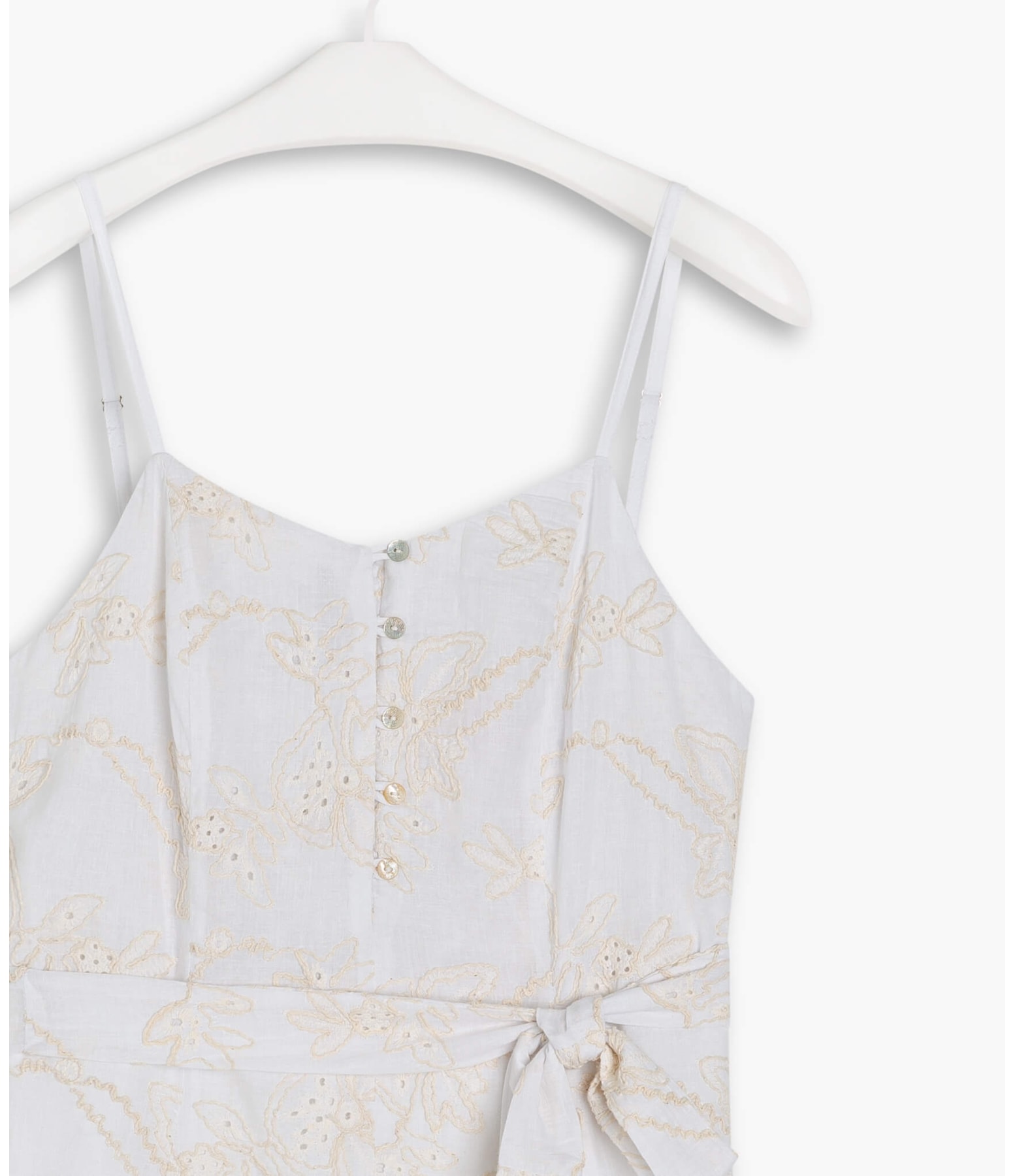 Vestido Ika Bordado Liso Branco