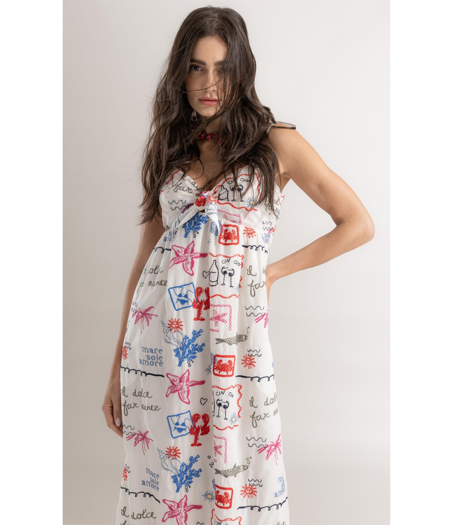 Vestido Inês Algodão Bordado Off White