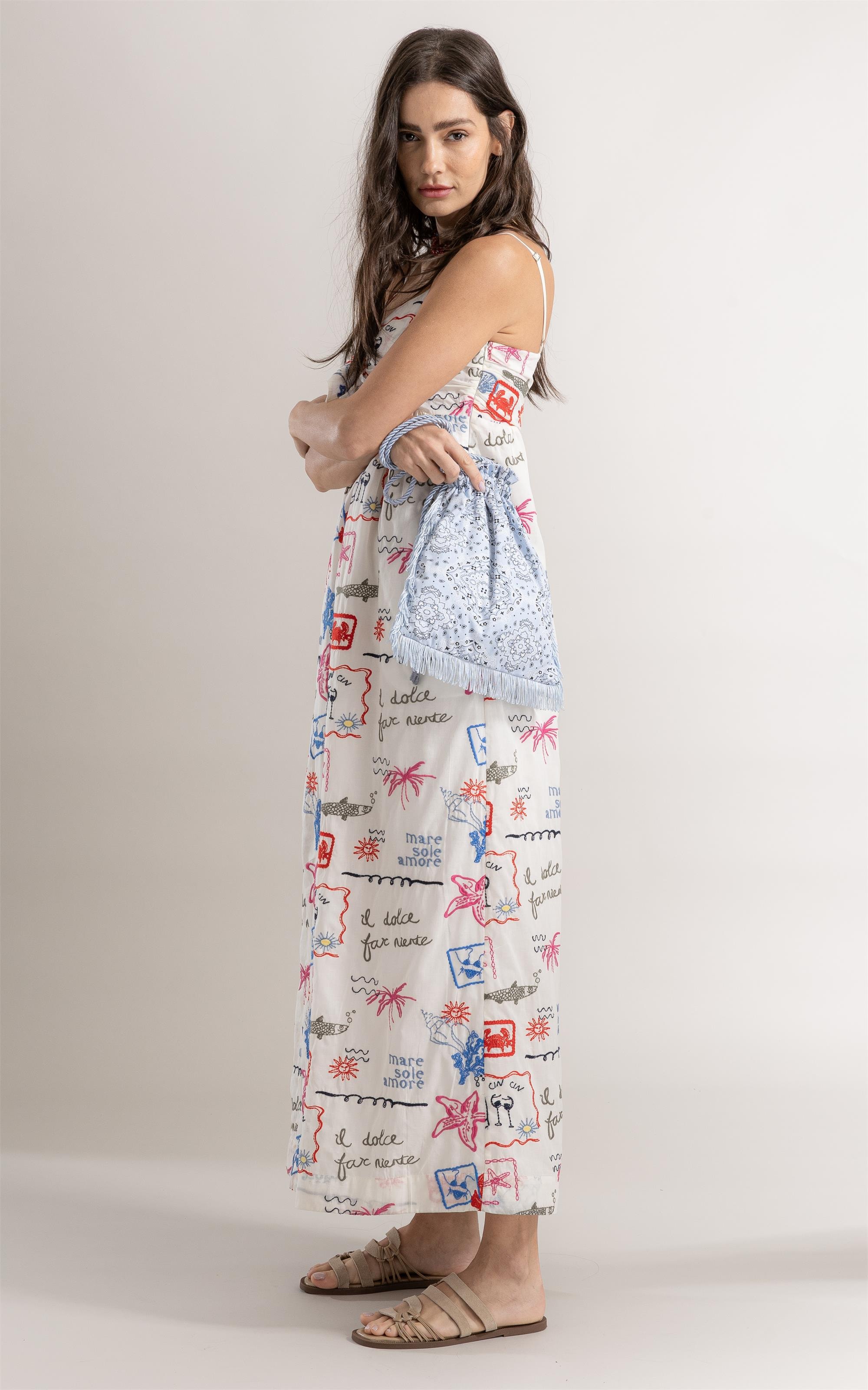 Vestido Inês Algodão Bordado Off White