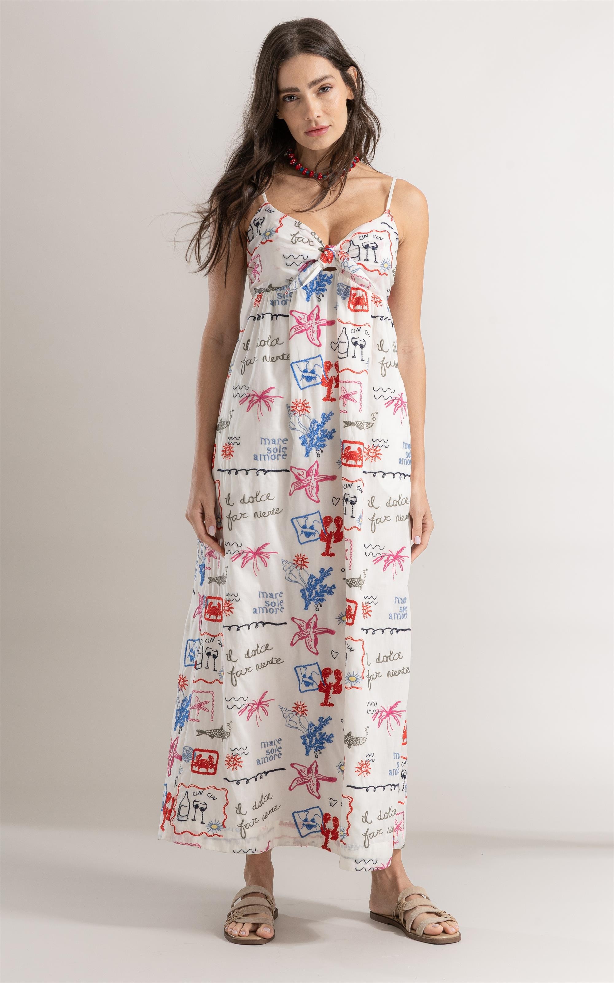Vestido Inês Algodão Bordado Off White