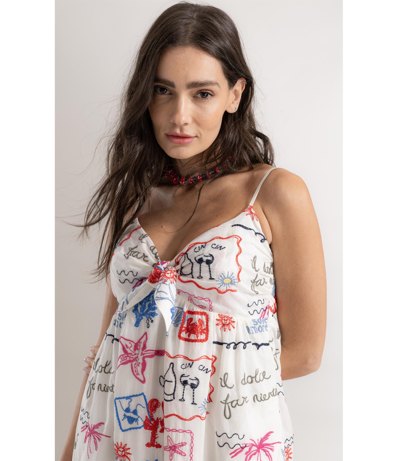 Vestido Inês Algodão Bordado Off White