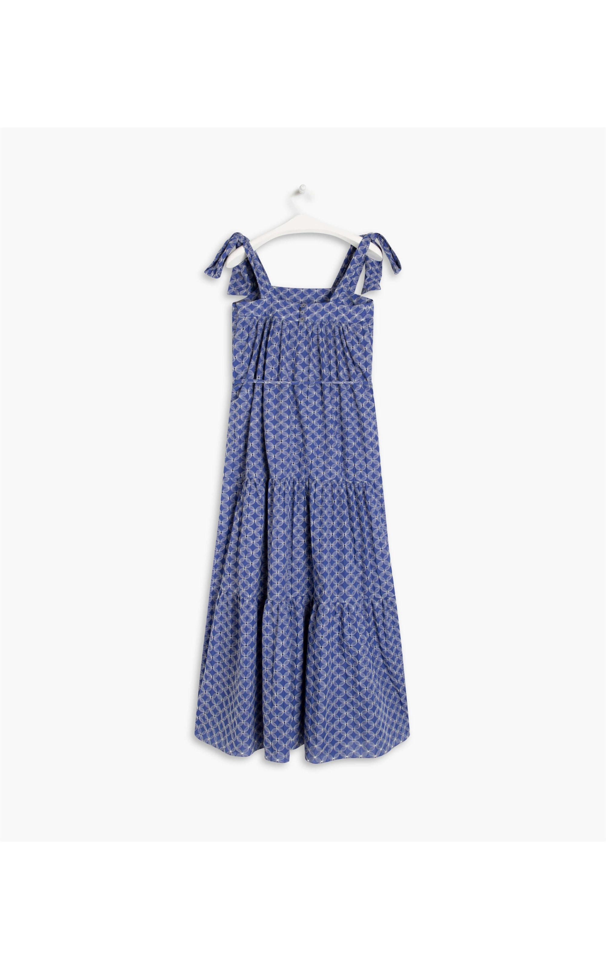 Vestido Ipanema Algodao Bordado Azul Bic