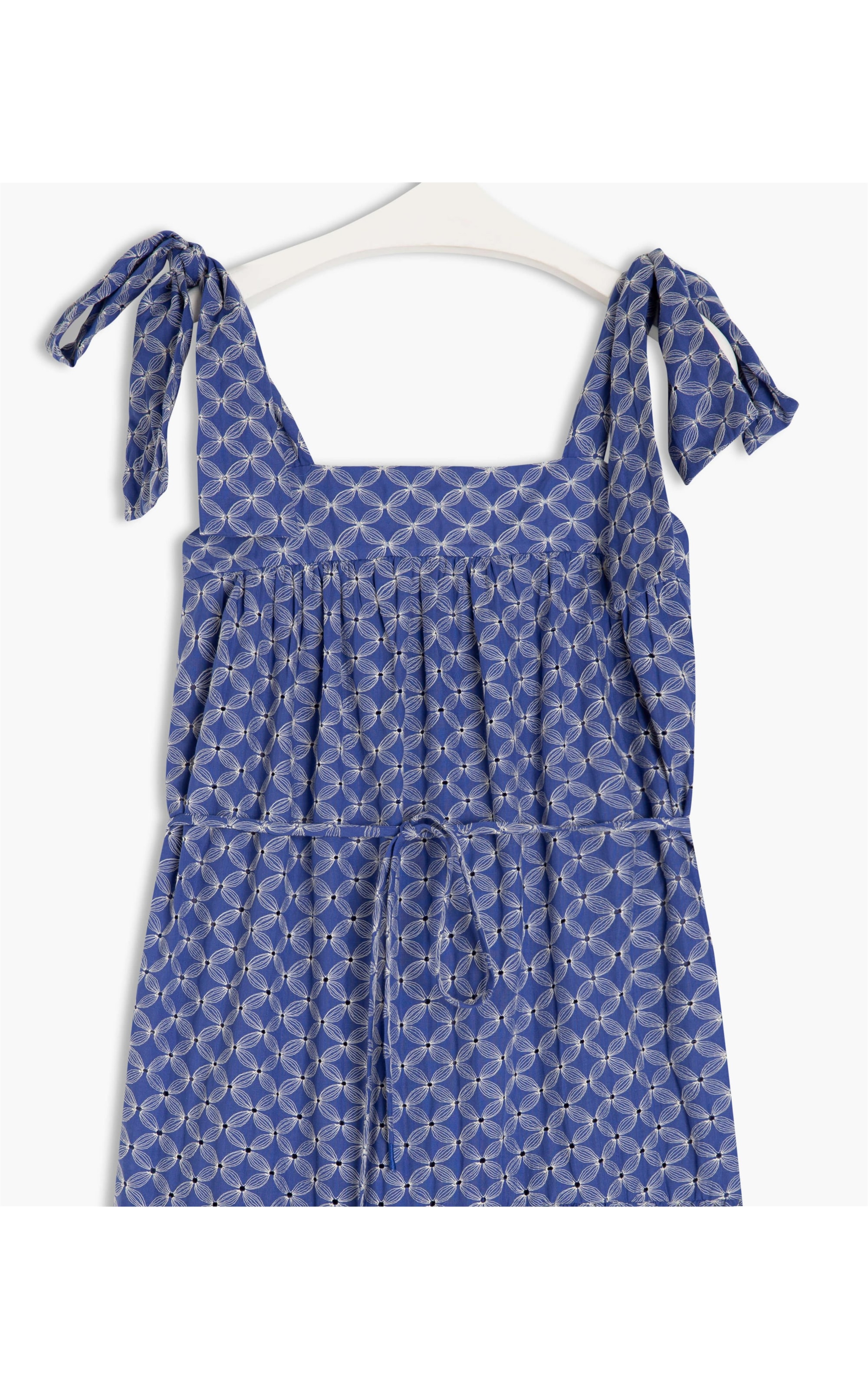 Vestido Ipanema Algodao Bordado Azul Bic
