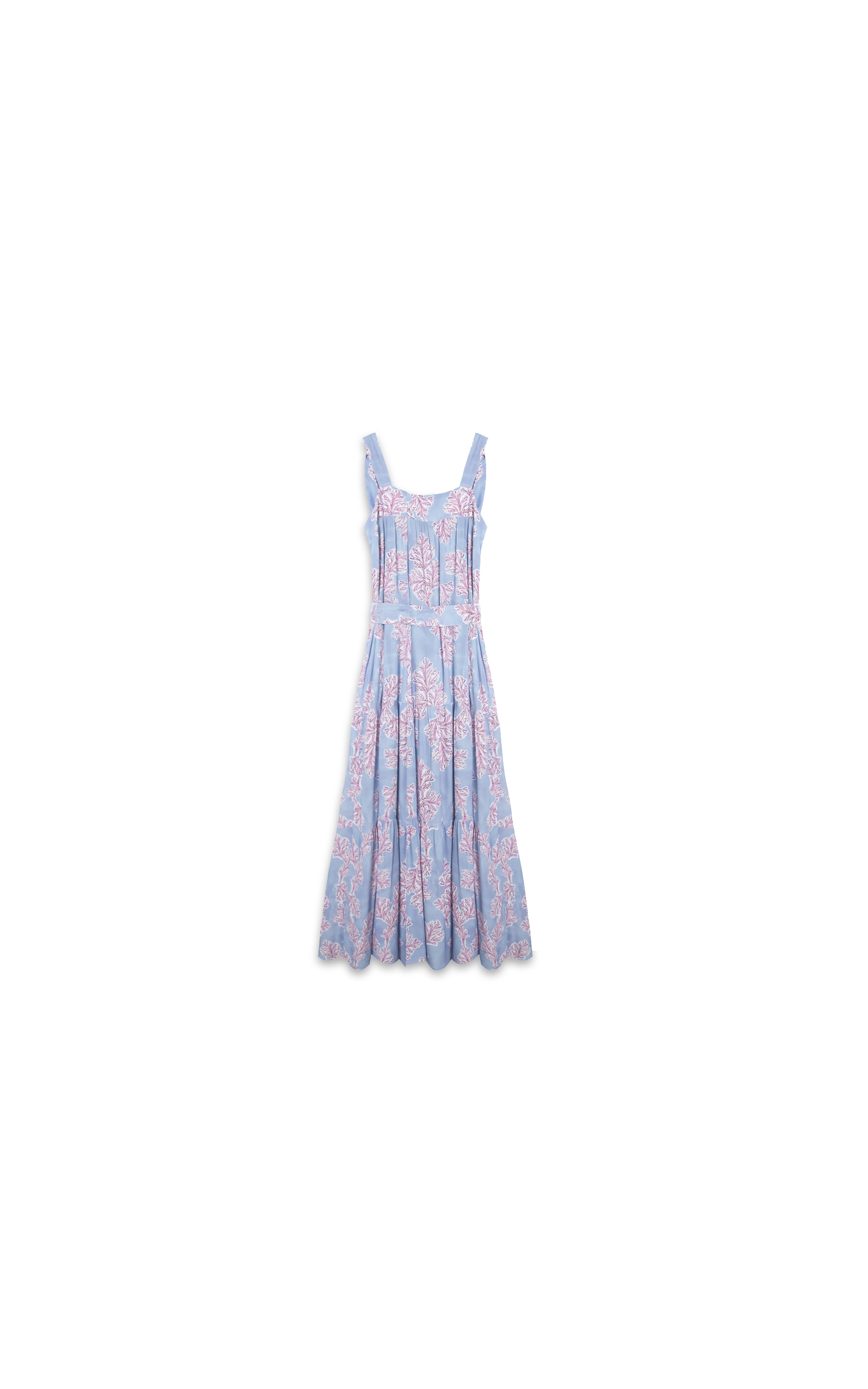 Vestido Ipanema Viscose Est Algas Azul Chofer