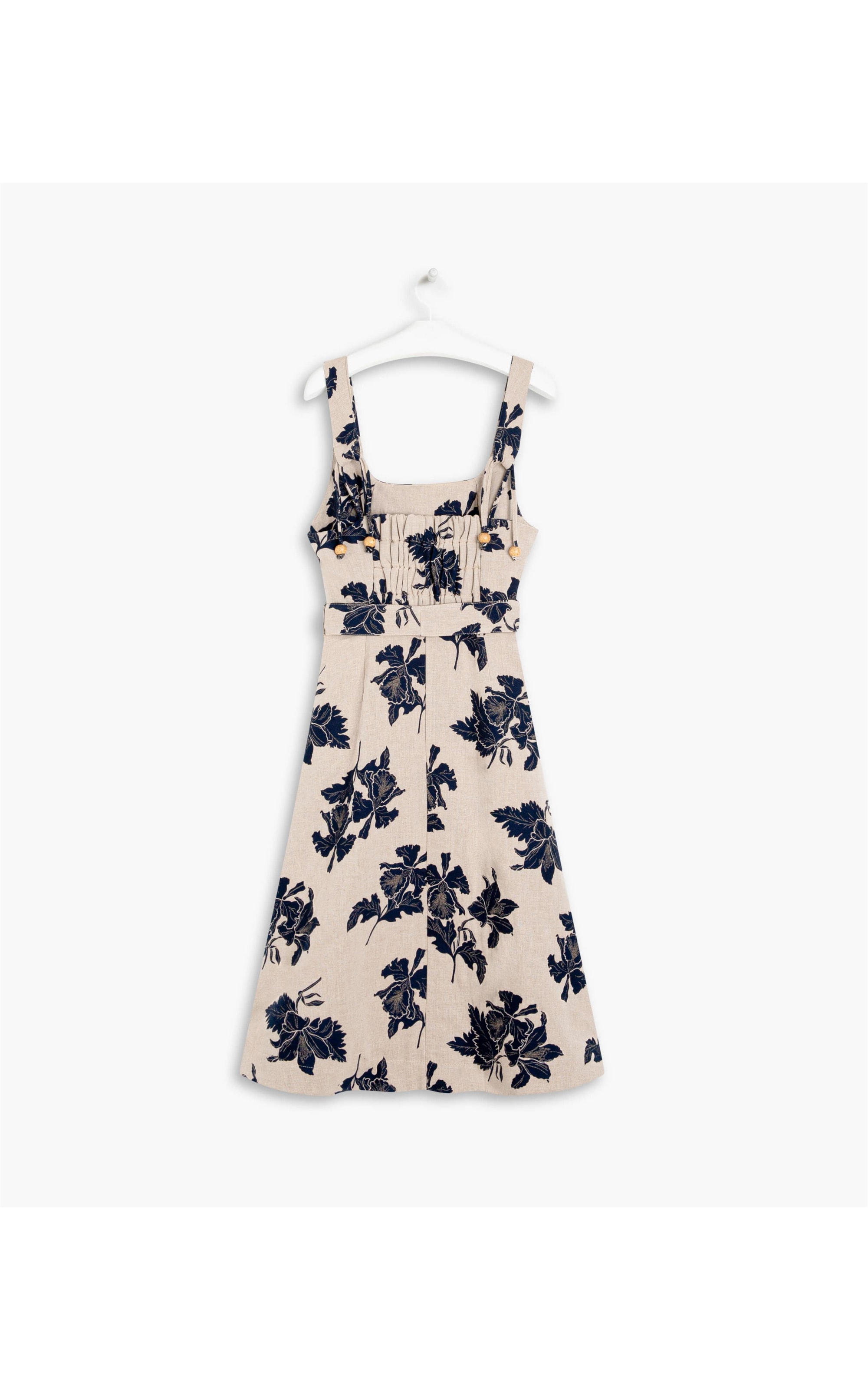 Vestido Isabela Jacquard Orquide Marinho