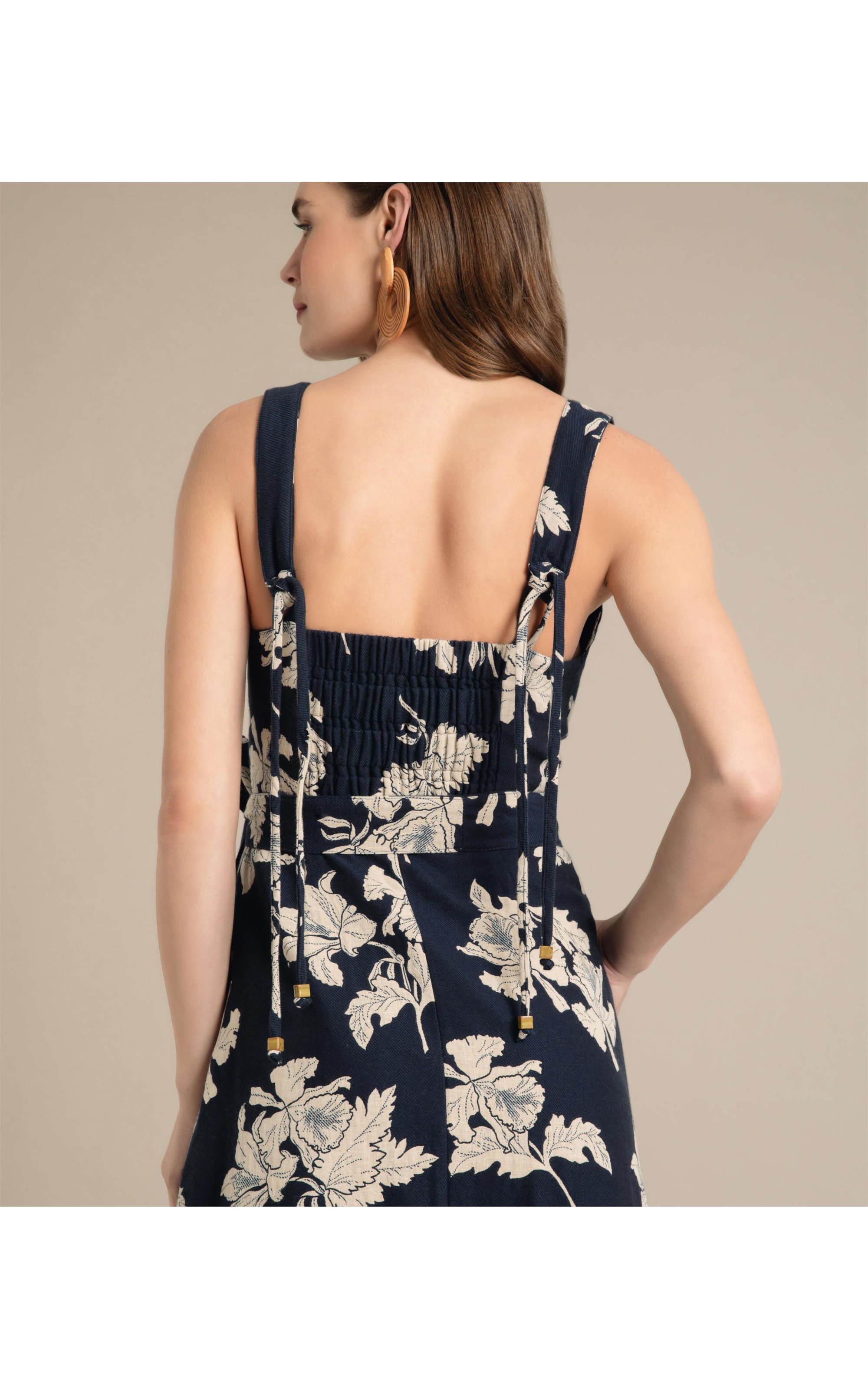 Vestido Isabela Jacquard Orquide Marinho