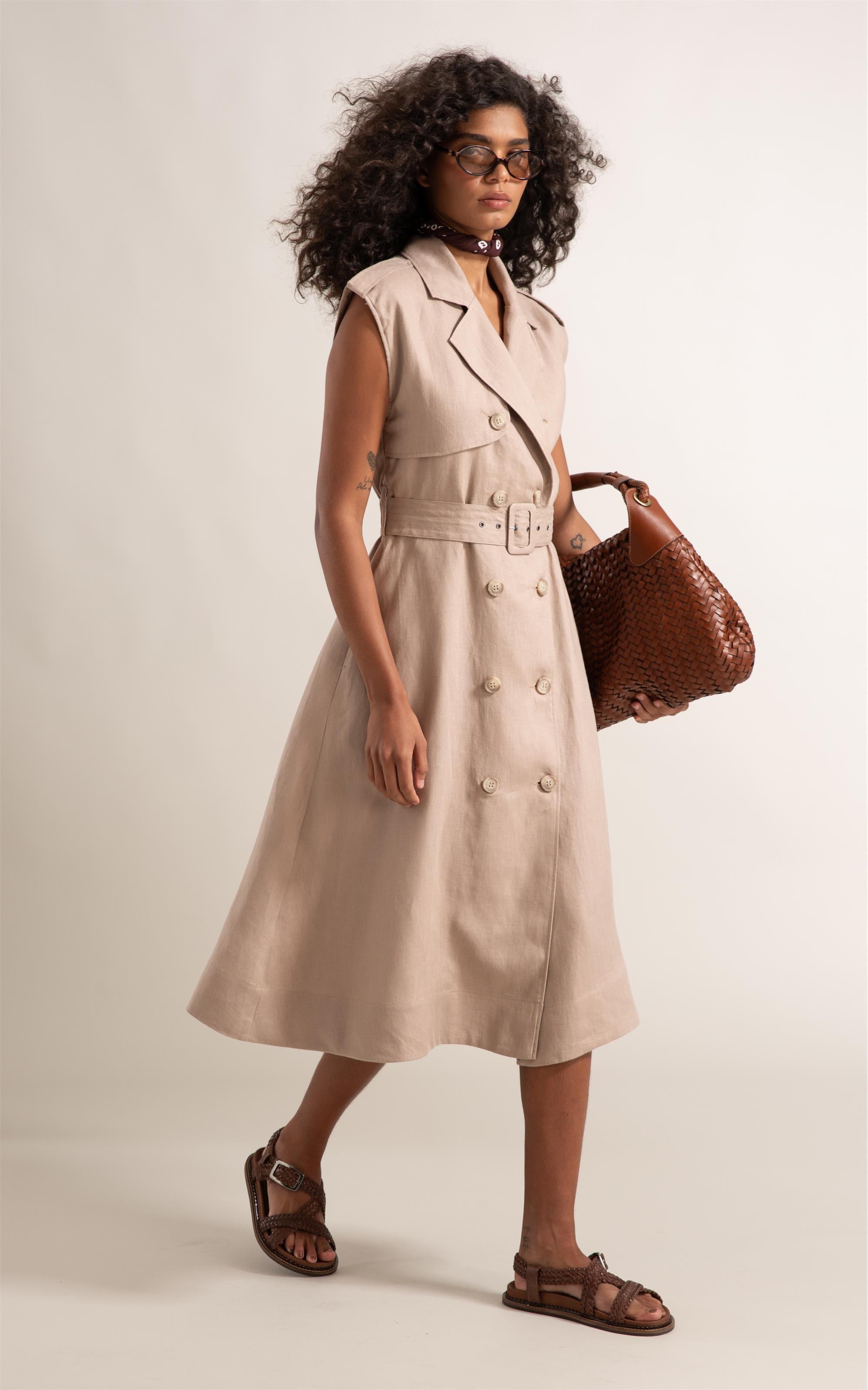 Vestido Isla Puro Linho Sandy