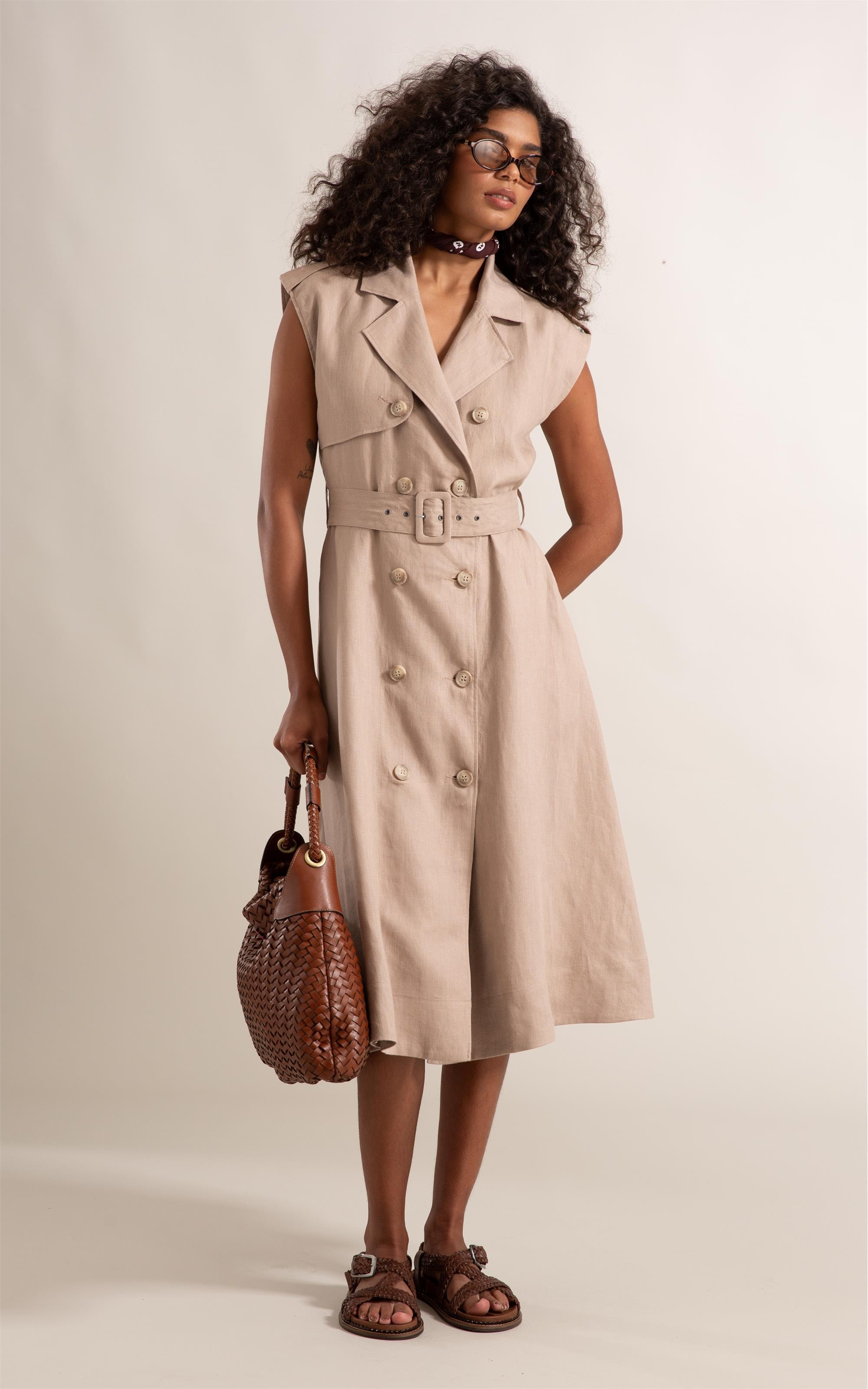 Vestido Isla Puro Linho Sandy