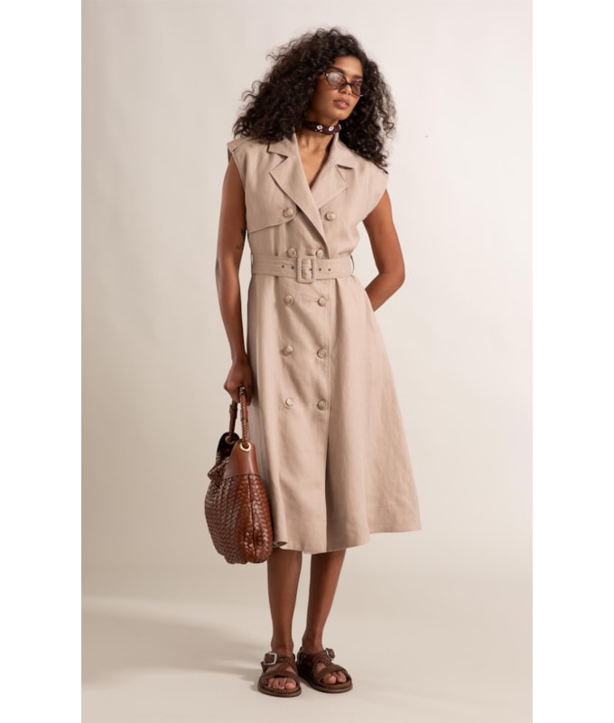 Vestido Isla Puro Linho Sandy