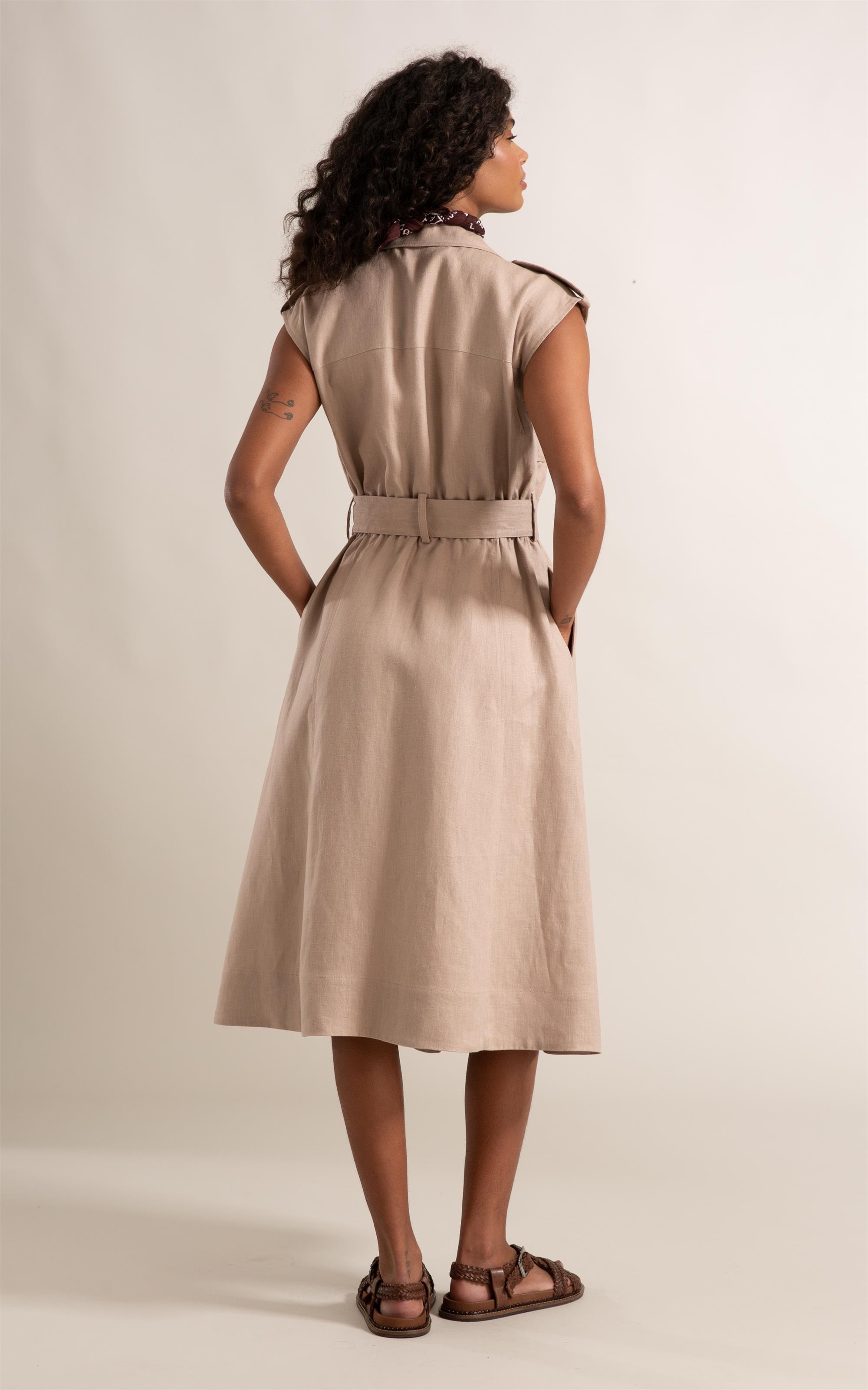 Vestido Isla Puro Linho Sandy