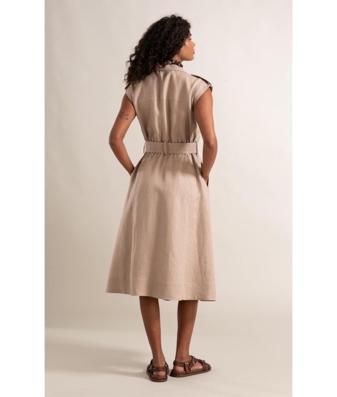 Vestido Isla Puro Linho Sandy