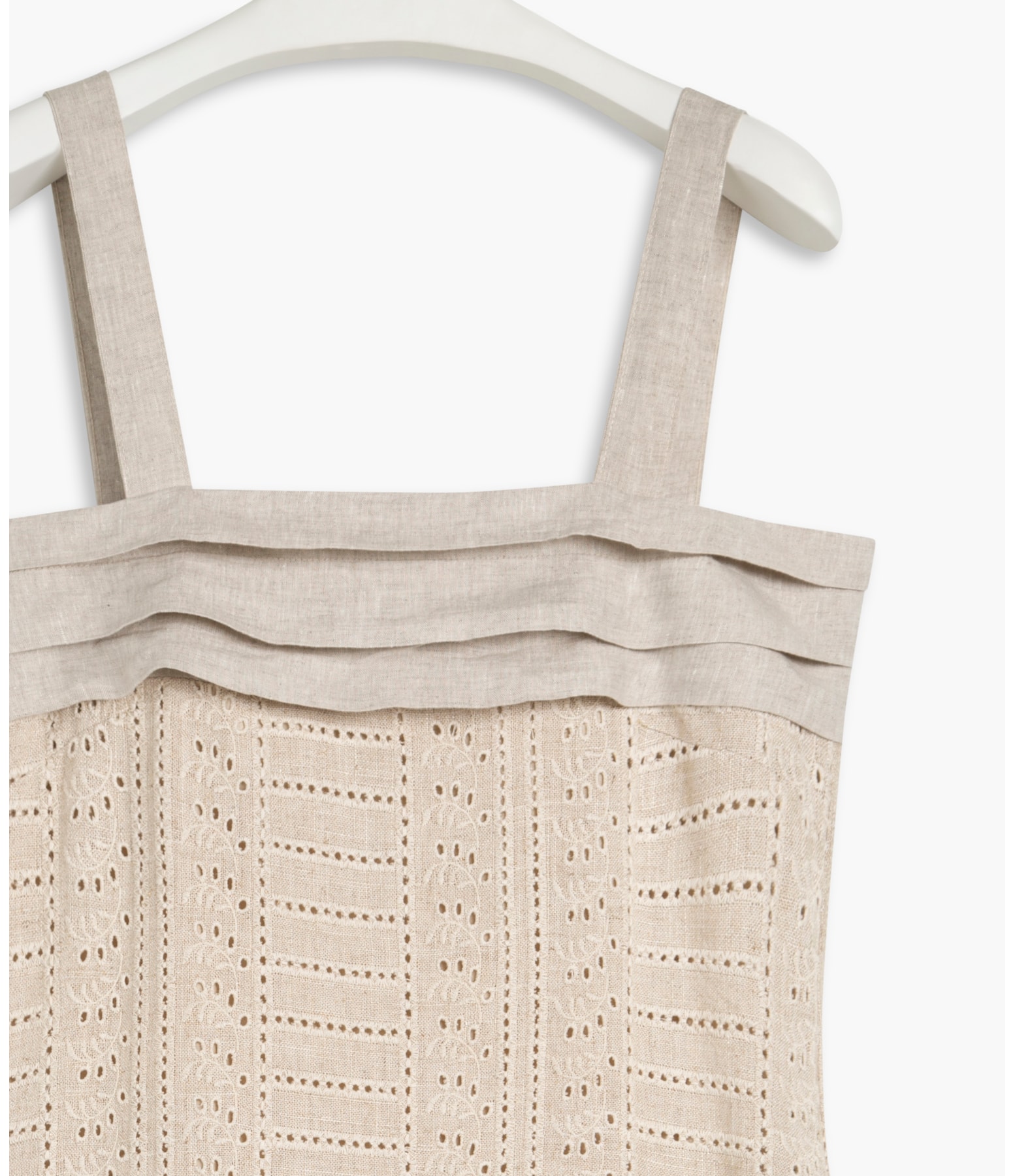 Vestido Isola Bord Alg Linho Natural