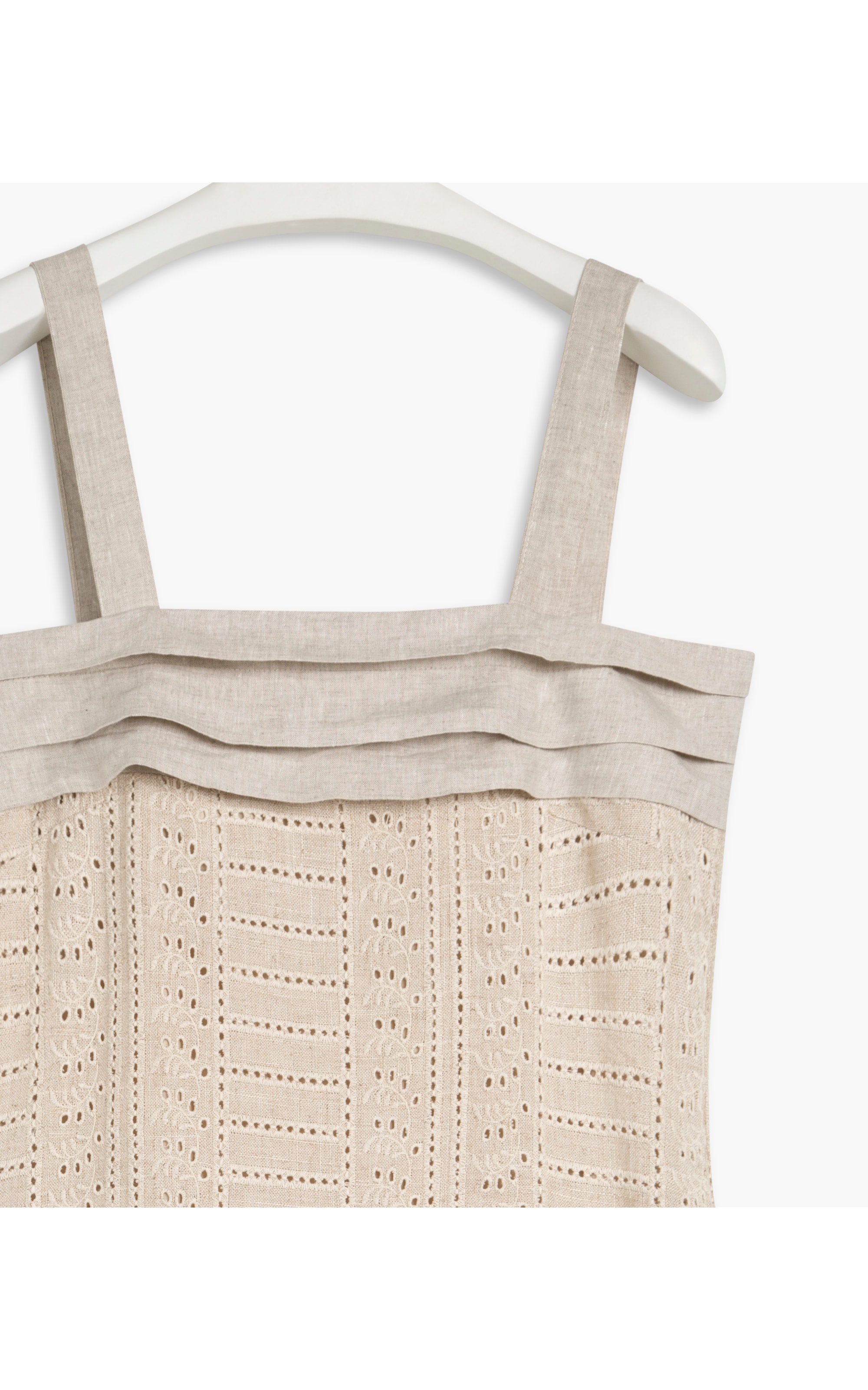 Vestido Isola Bord Alg Linho Natural