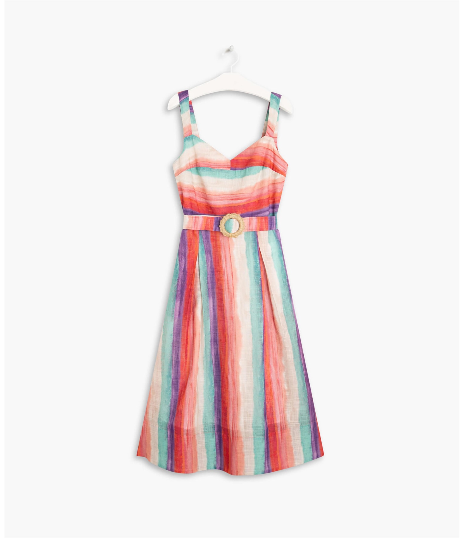 Vestido Jade Alg. Listrado Ôrgani Verde Claro
