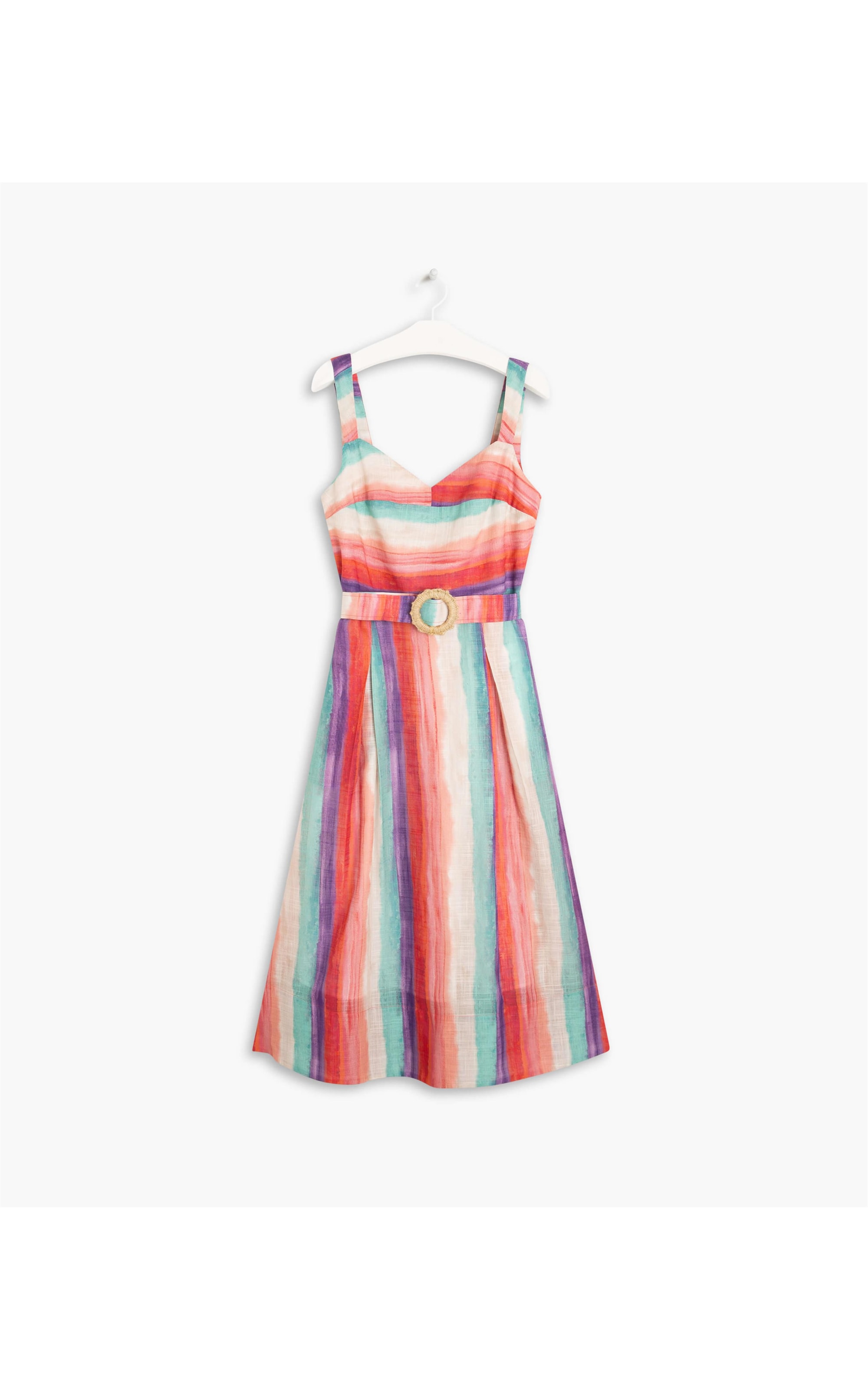 Vestido Jade Alg. Listrado Ôrgani Verde Claro
