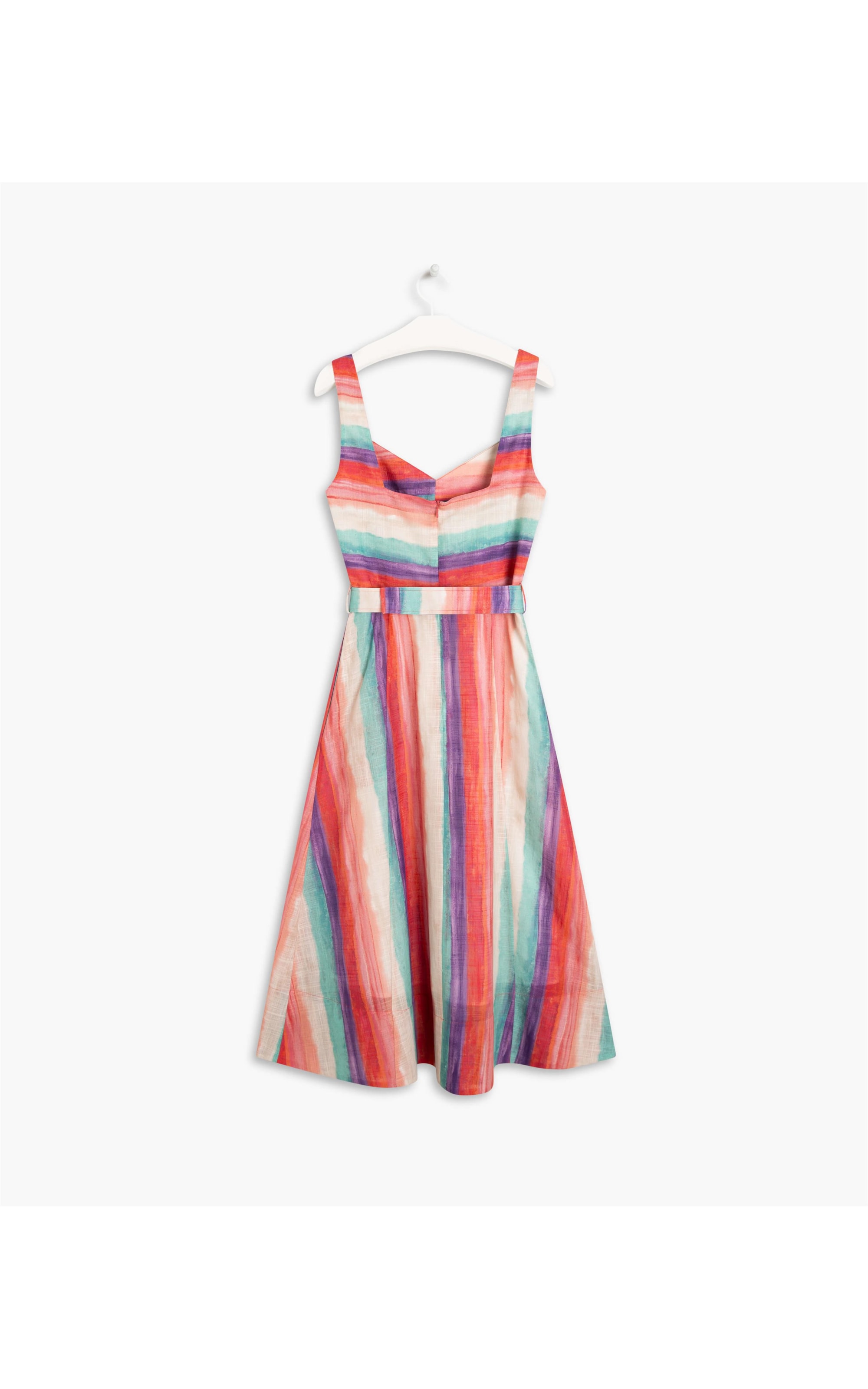 Vestido Jade Alg. Listrado Ôrgani Verde Claro