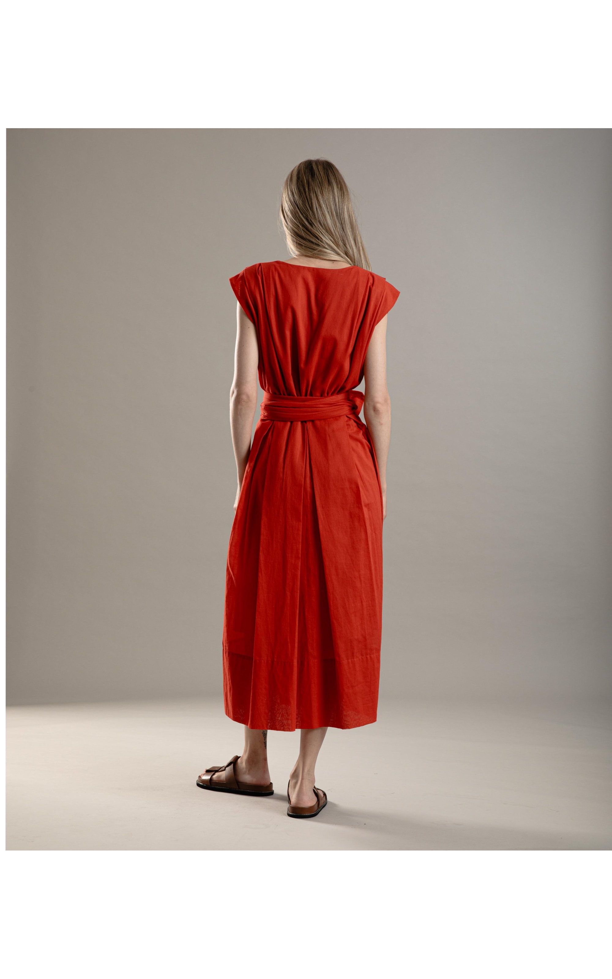 Vestido Johanna Voil Algodao Liso Cereja