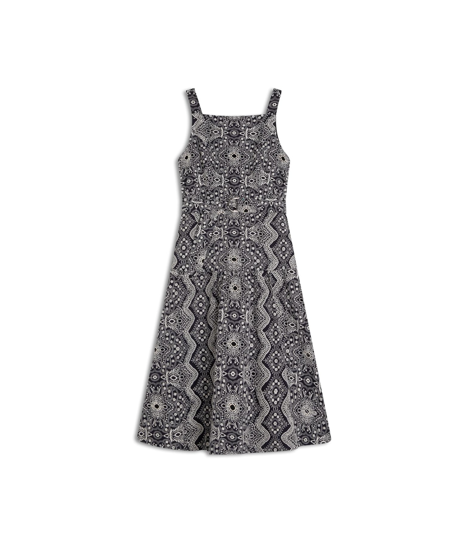 Vestido Khai Algodao Bordado Marinho