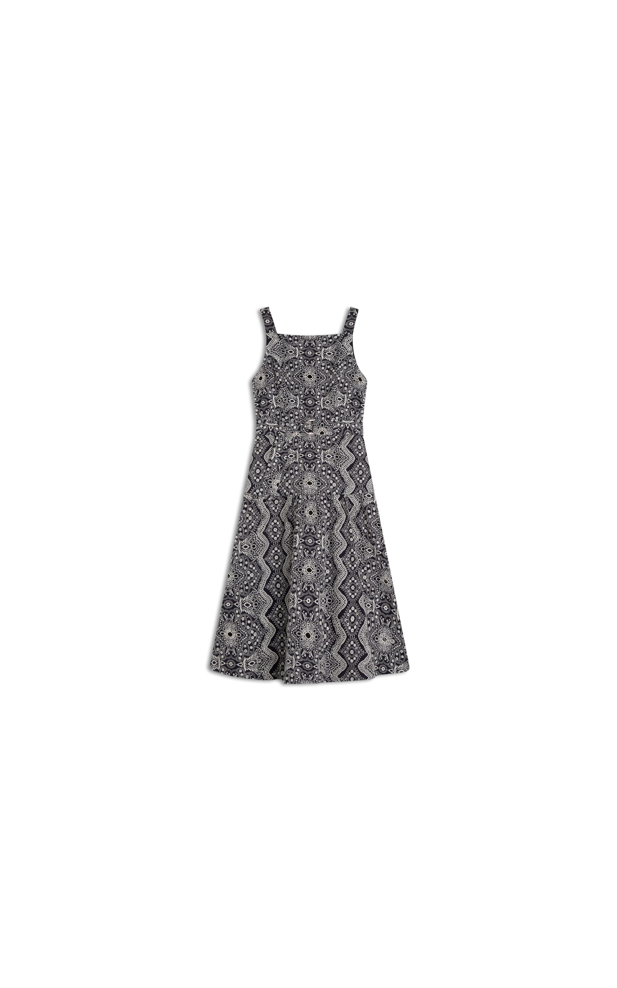 Vestido Khai Algodao Bordado Marinho