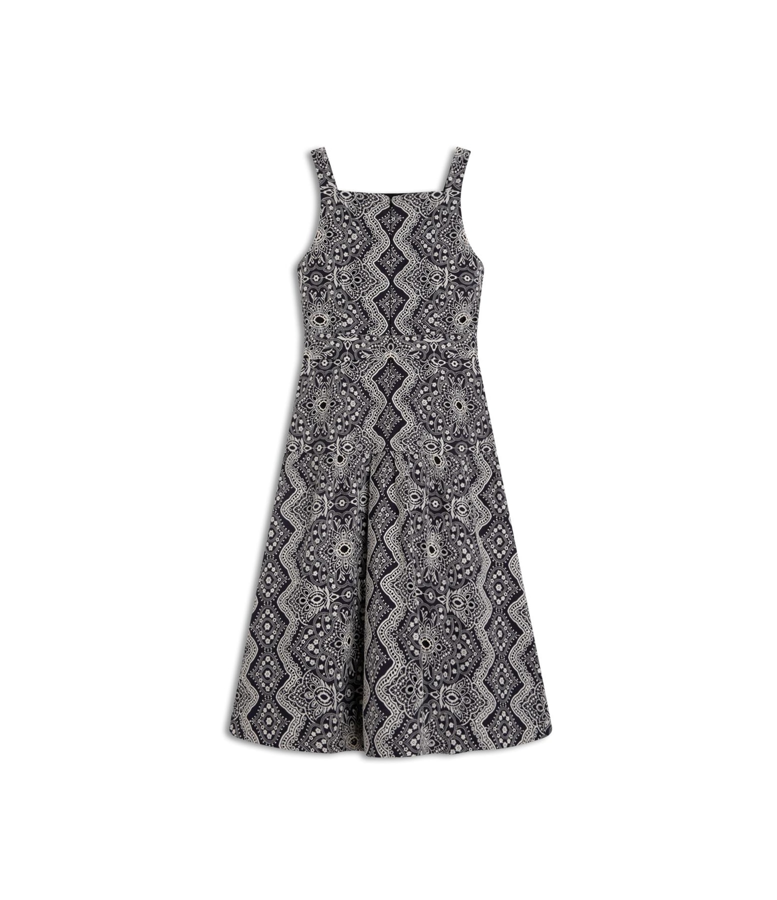 Vestido Khai Algodao Bordado Marinho