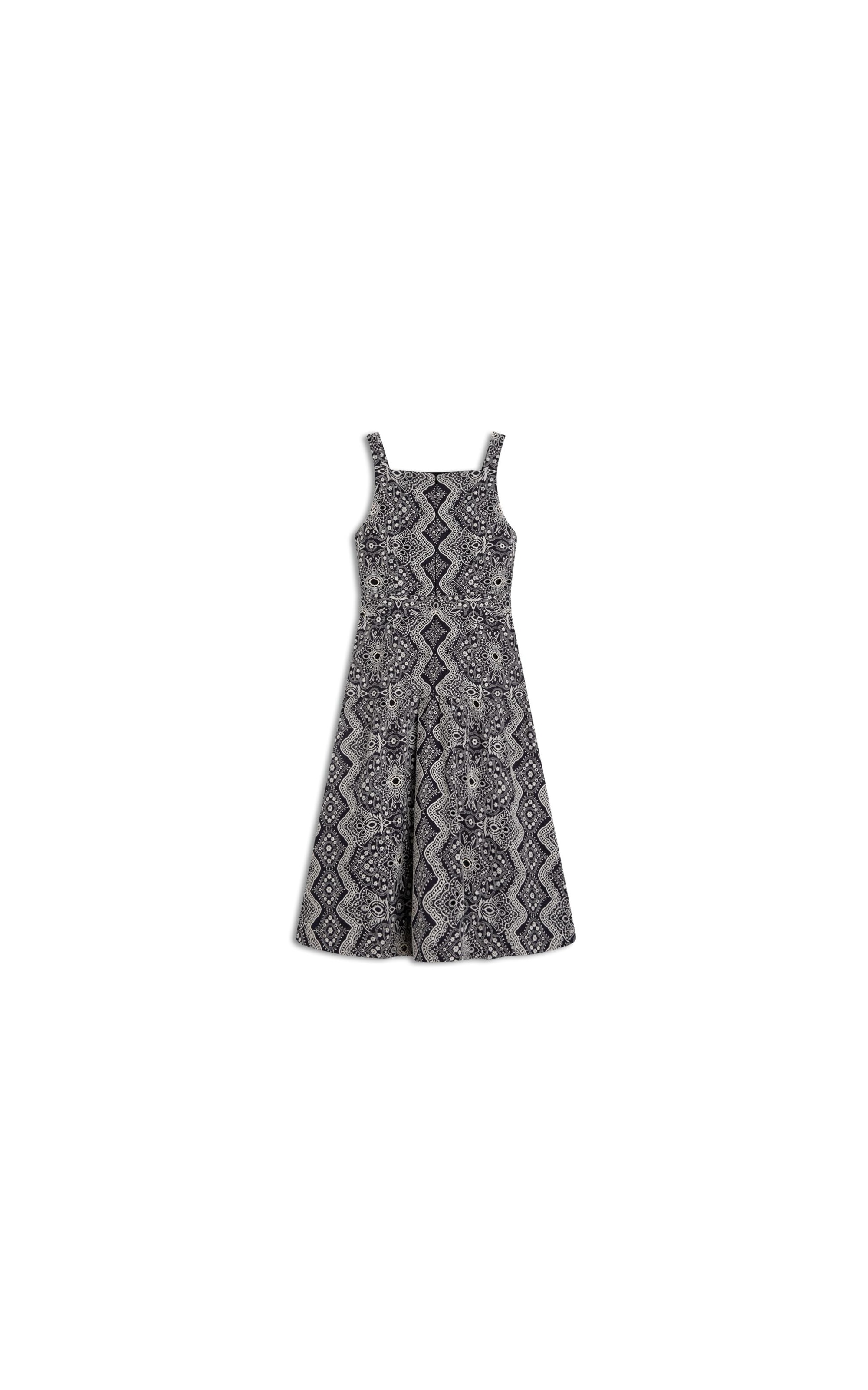 Vestido Khai Algodao Bordado Marinho