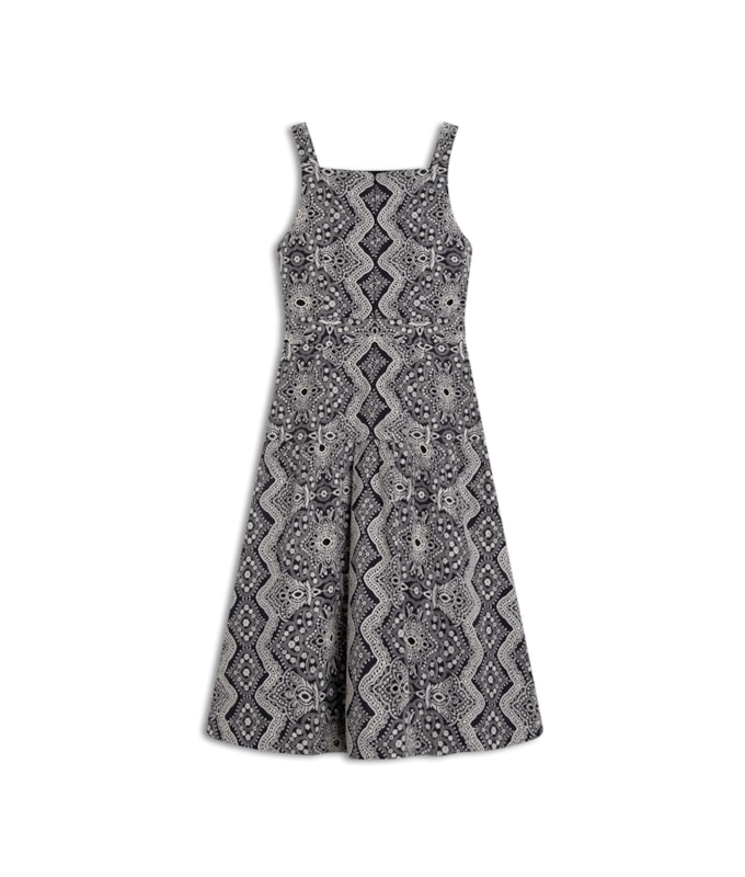 Vestido Khai Algodao Bordado Marinho