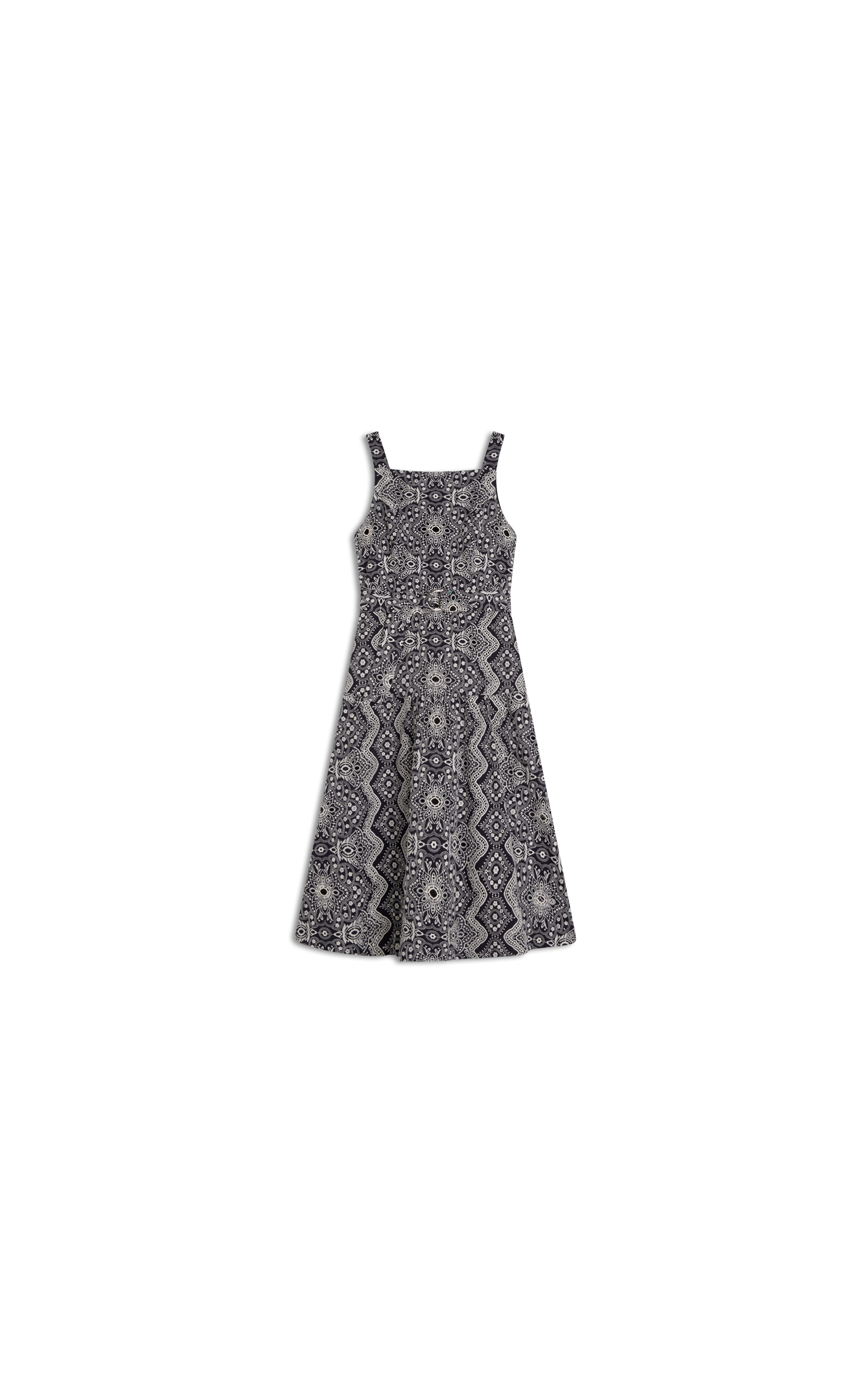 Vestido Khai Algodao Bordado Marinho