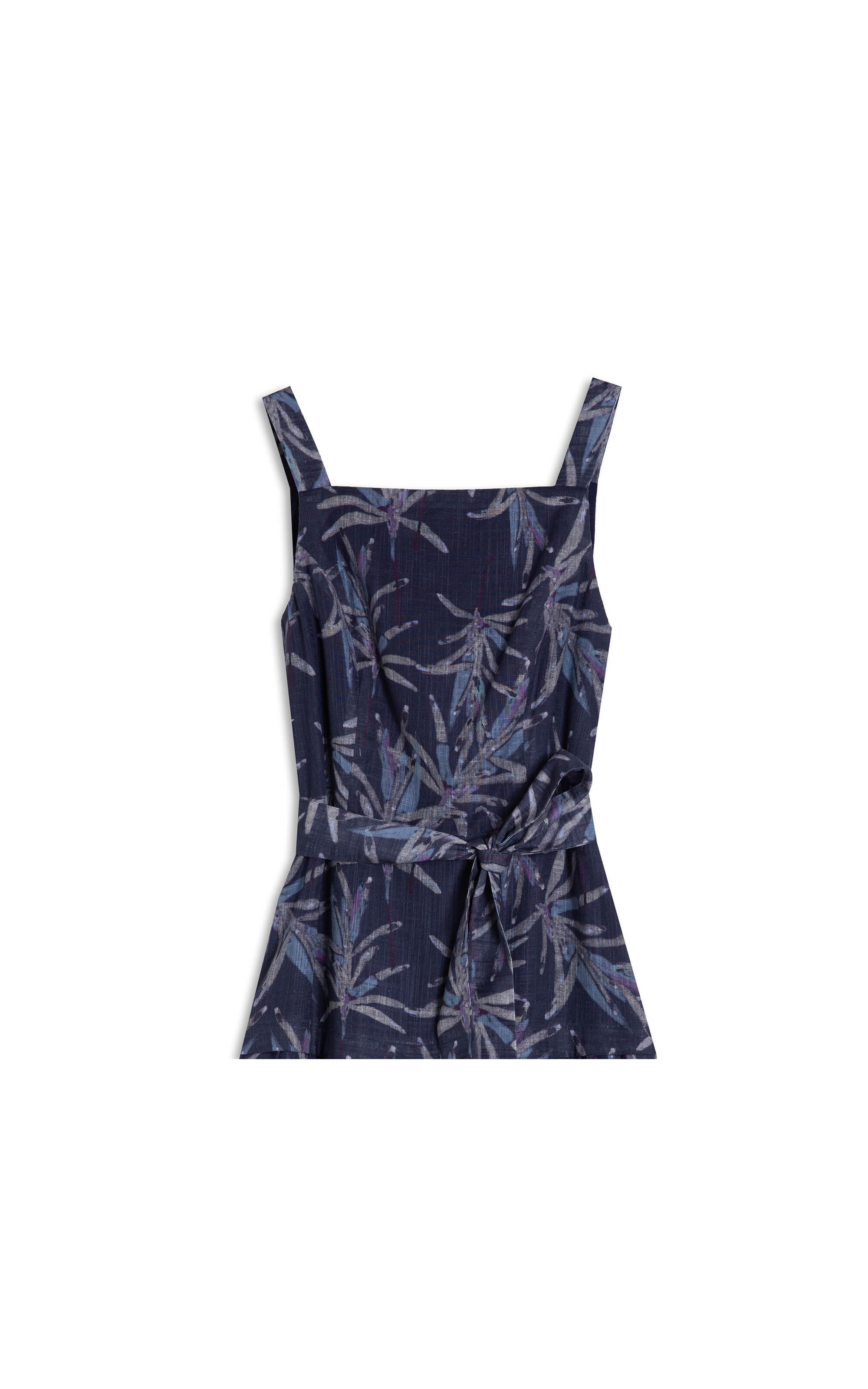 Vestido Khai Algodao Est Blossom Azul Jeans