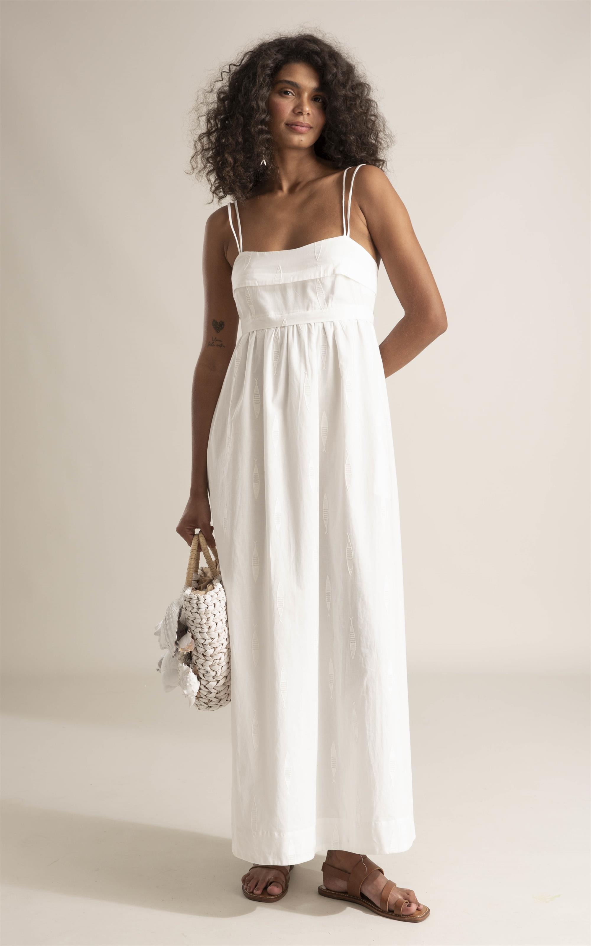 Vestido Lara Boxerdado Sardines Off White