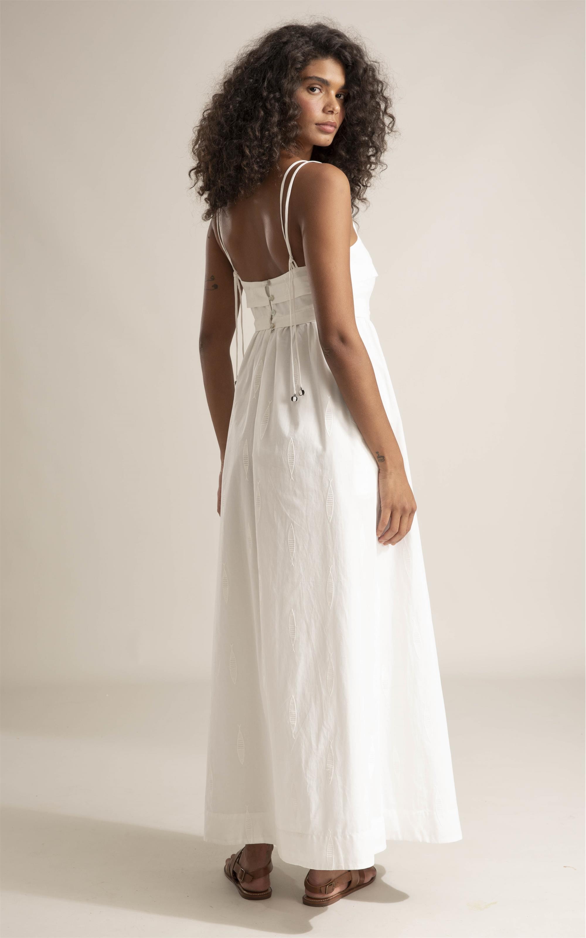 Vestido Lara Boxerdado Sardines Off White