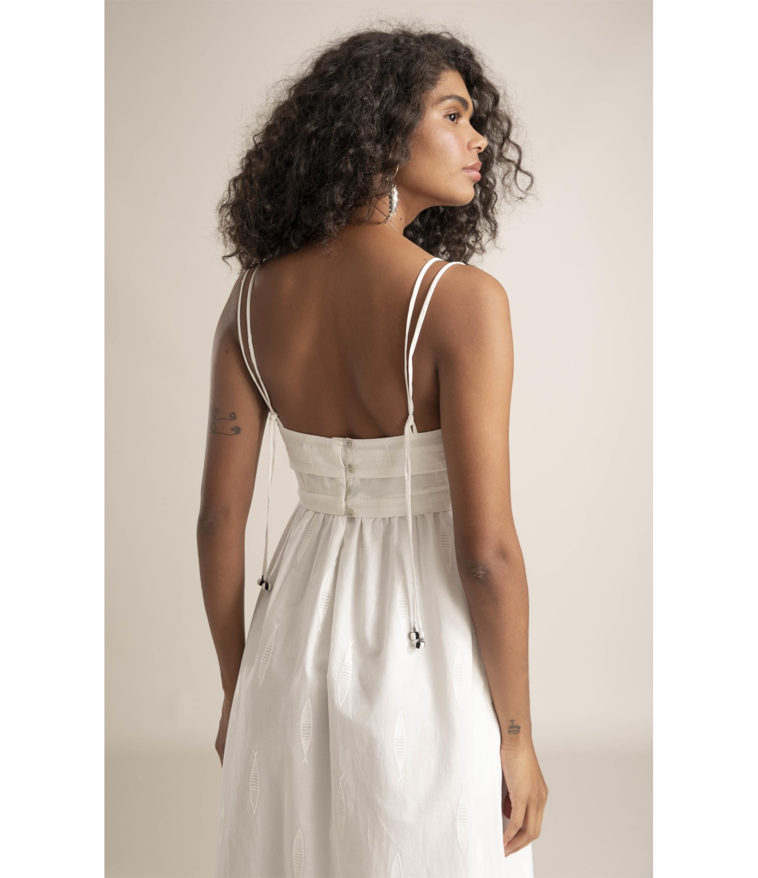 Vestido Lara Boxerdado Sardines Off White