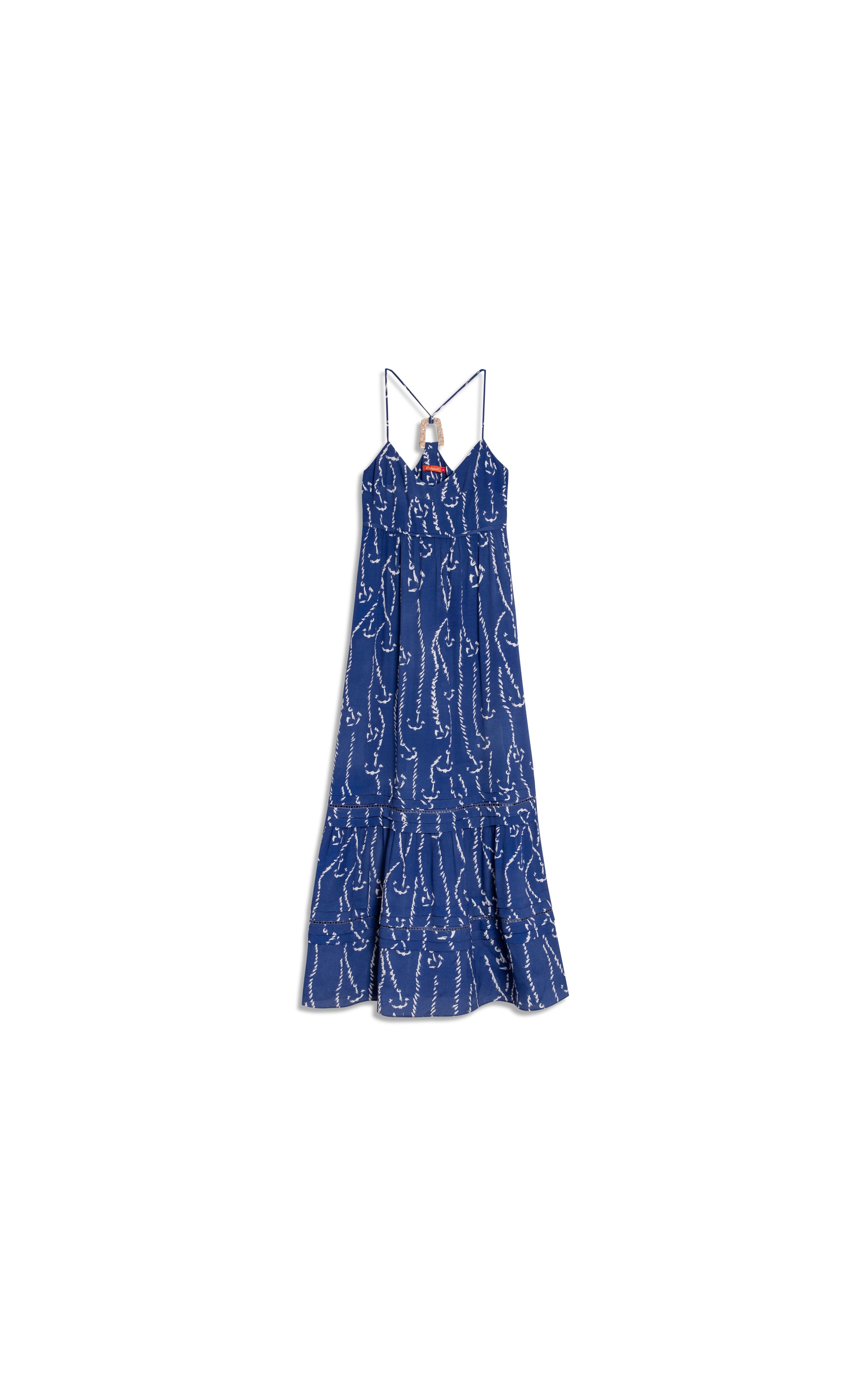 Vestido Léa Est Cordas Viscose Azul Bic