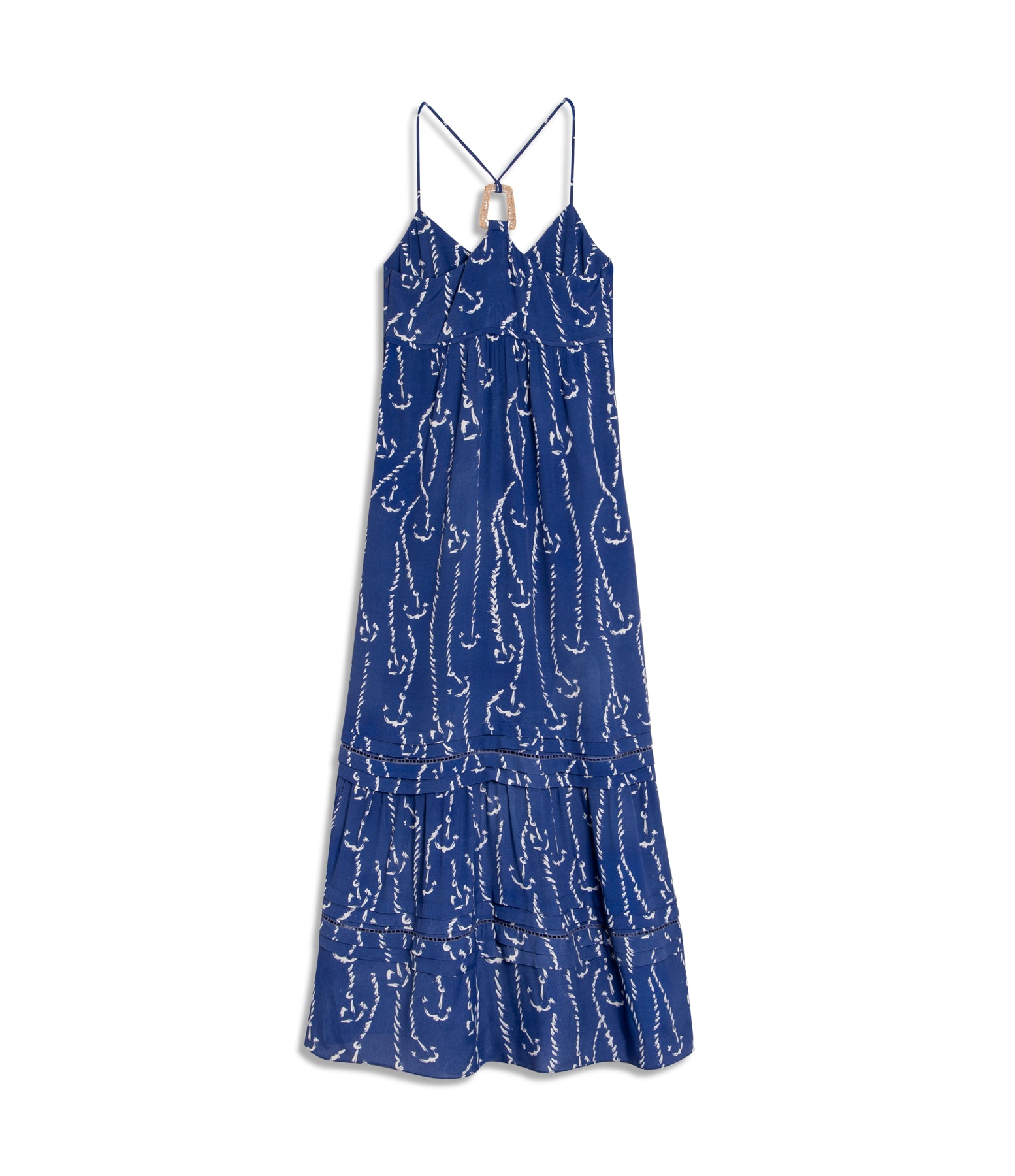 Vestido Léa Est Cordas Viscose Azul Bic