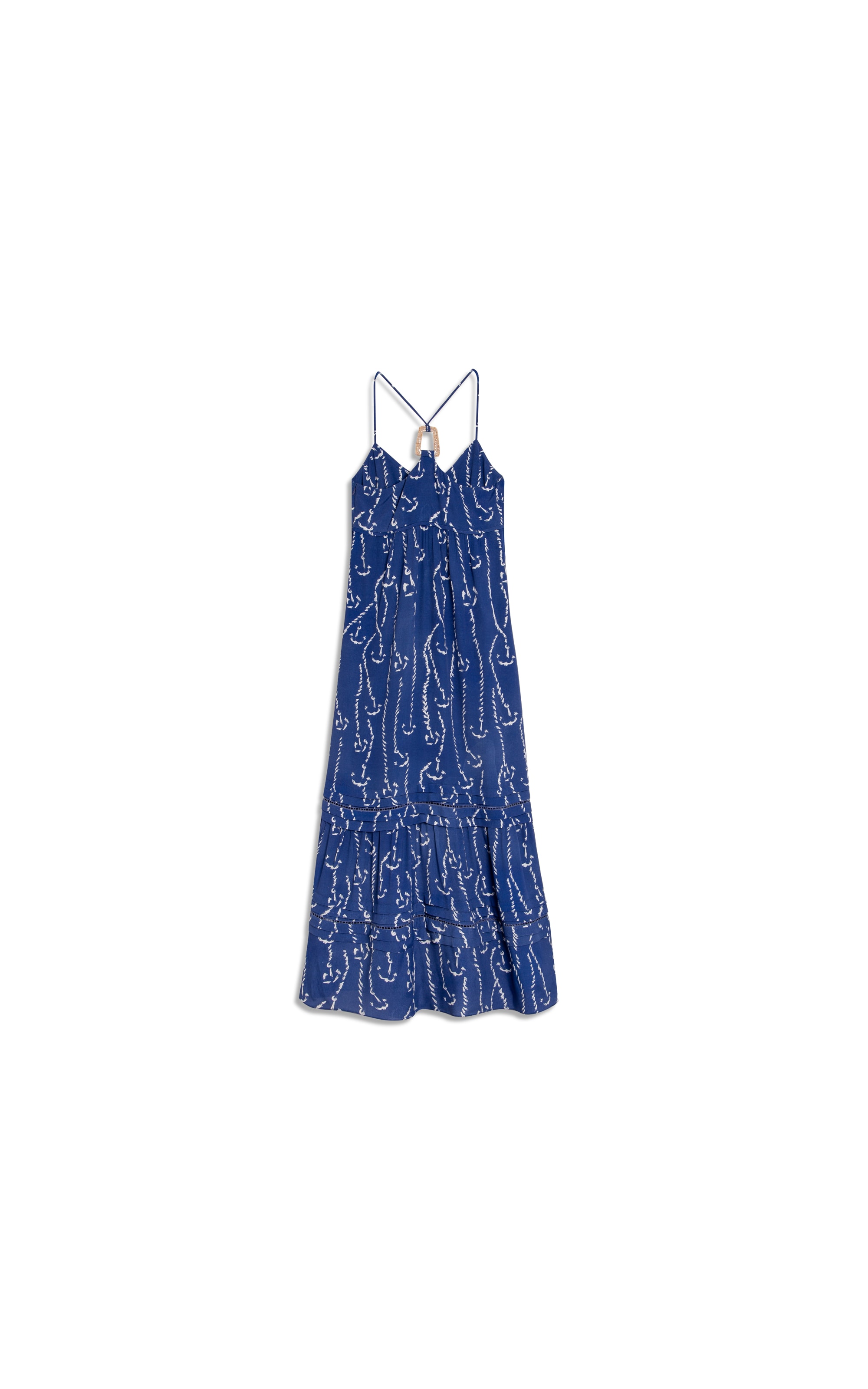 Vestido Léa Est Cordas Viscose Azul Bic