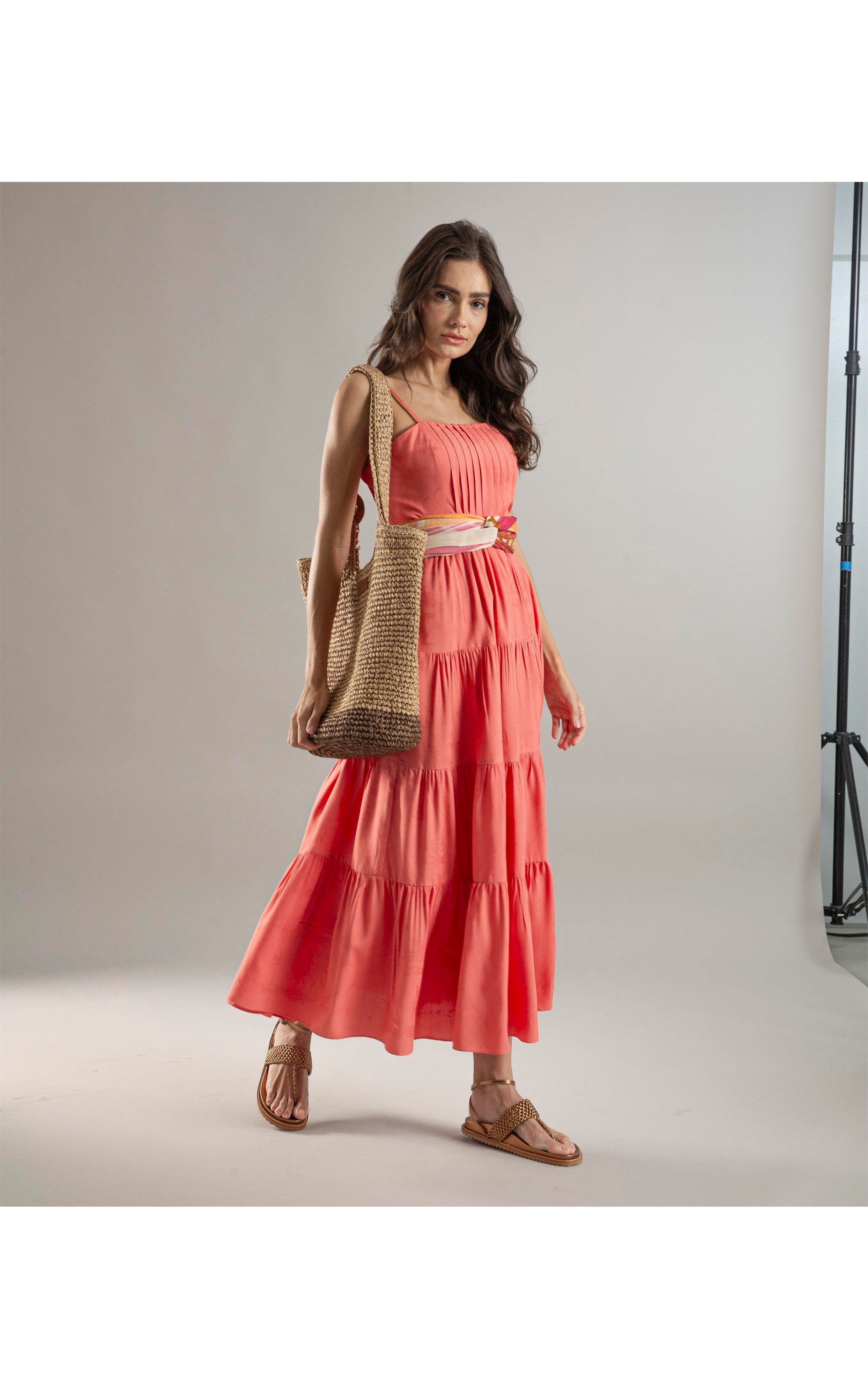 Vestido Lina Jacquard Spot Melancia