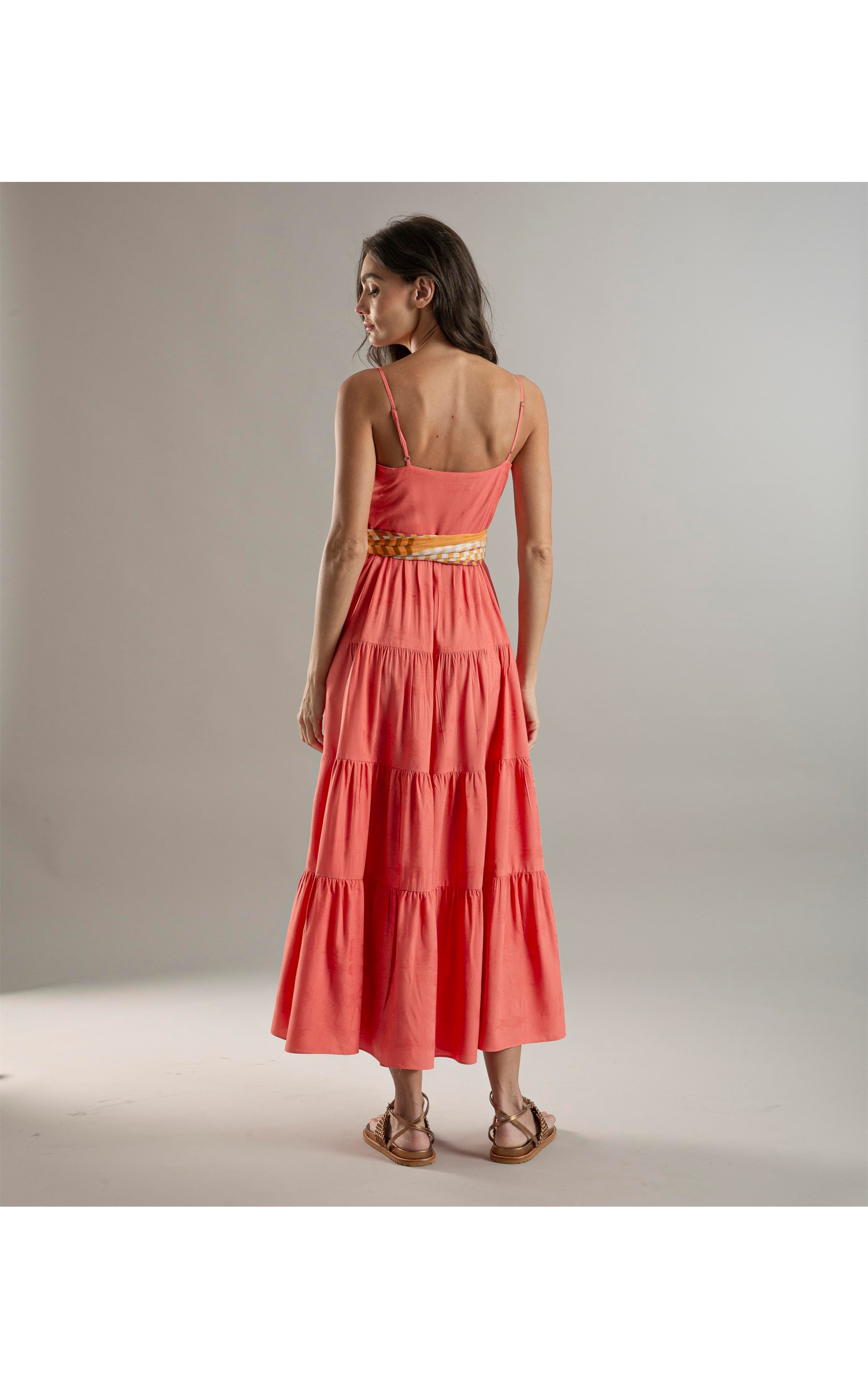 Vestido Lina Jacquard Spot Melancia