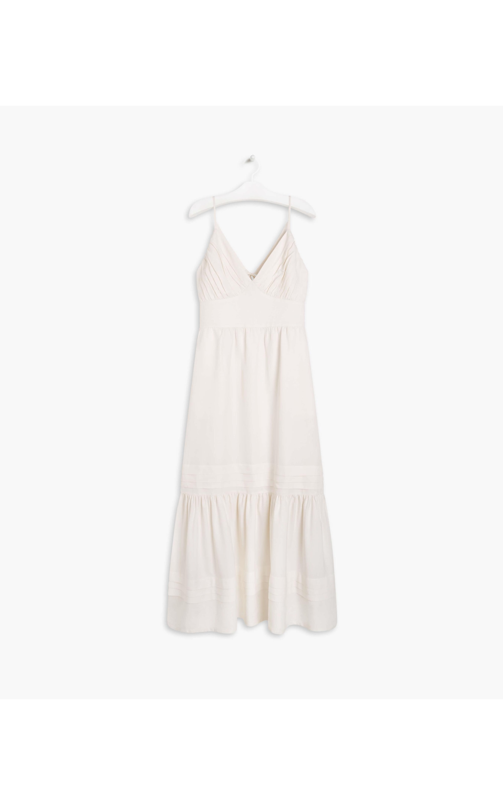 Vestido Linho  Alice  Com Seda Off White