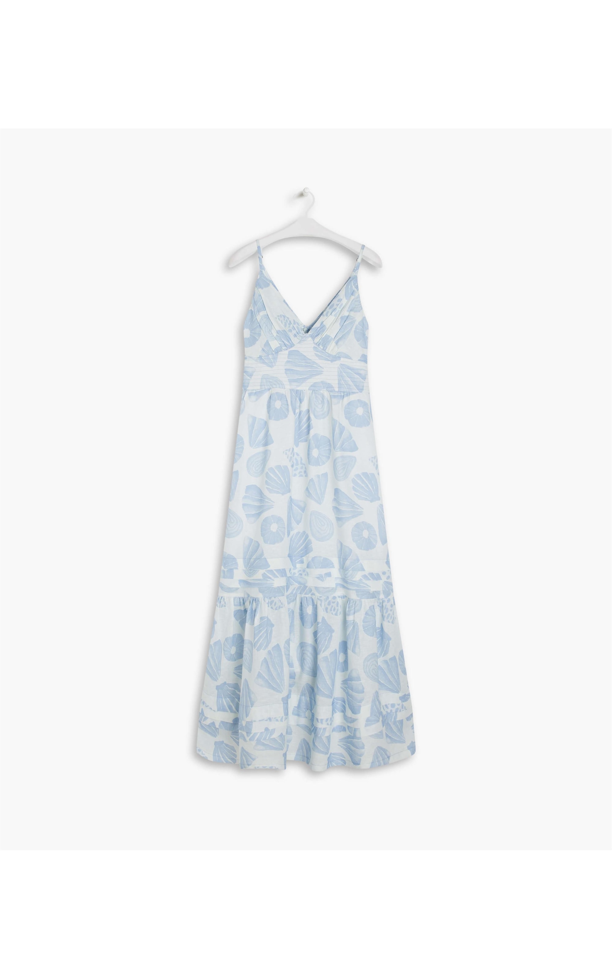 Vestido Linho  Alice  Est Conchas Azul Bic
