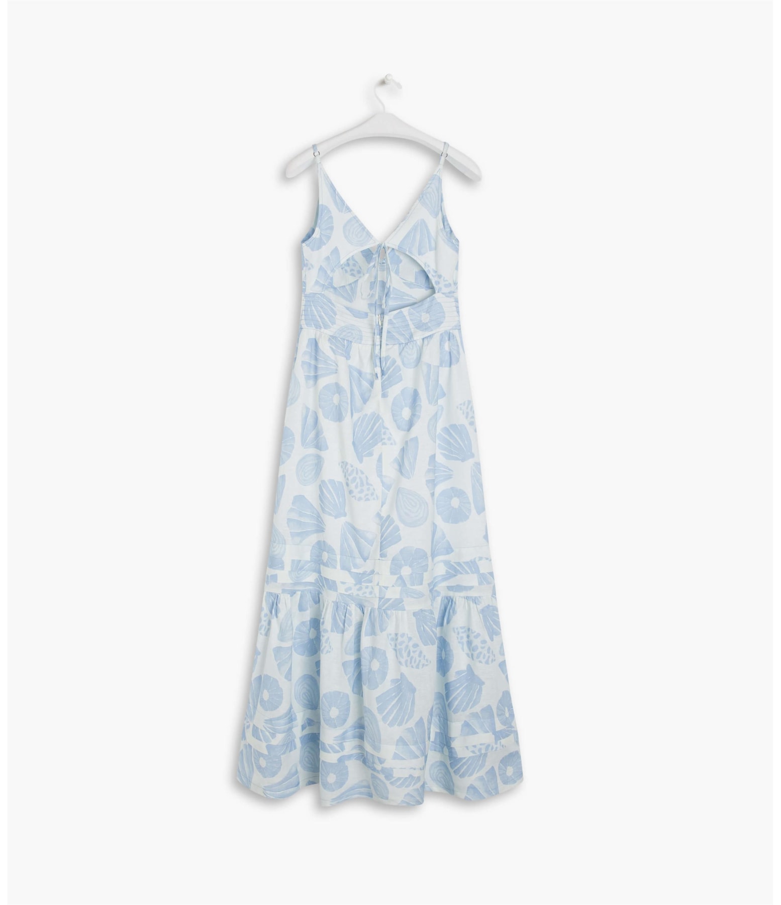 Vestido Linho  Alice  Est Conchas Azul Bic