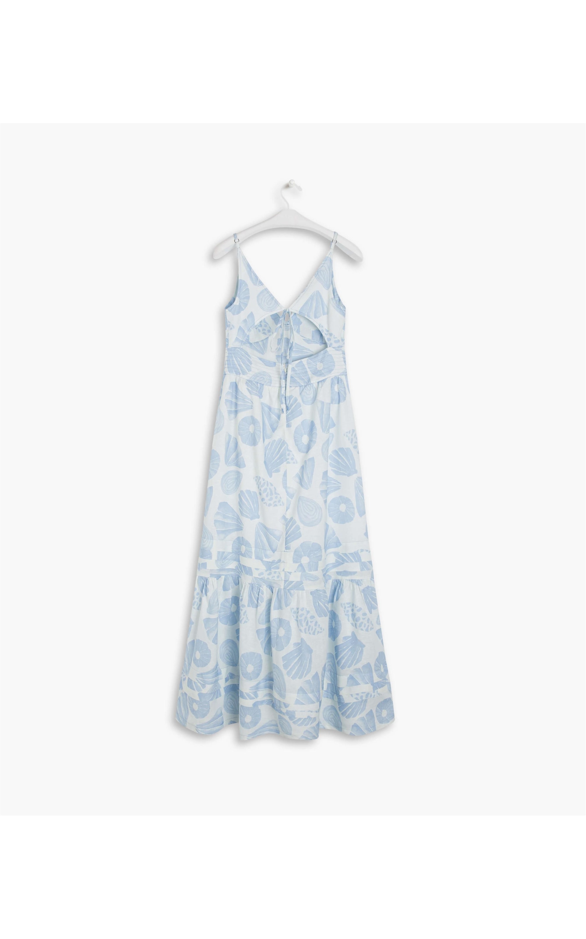 Vestido Linho  Alice  Est Conchas Azul Bic