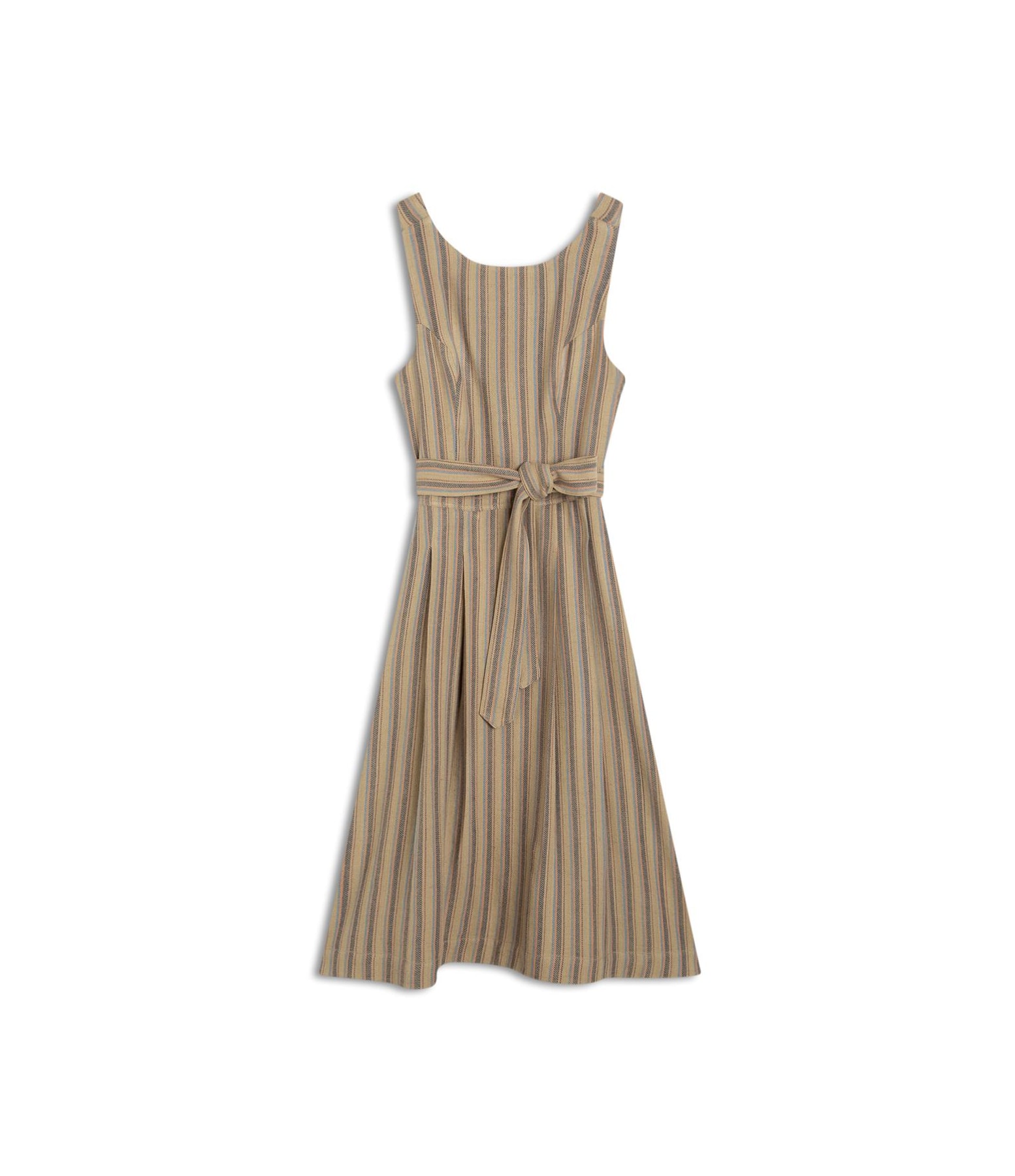 Vestido Linho  Ana  Fio Tinto Caramelo