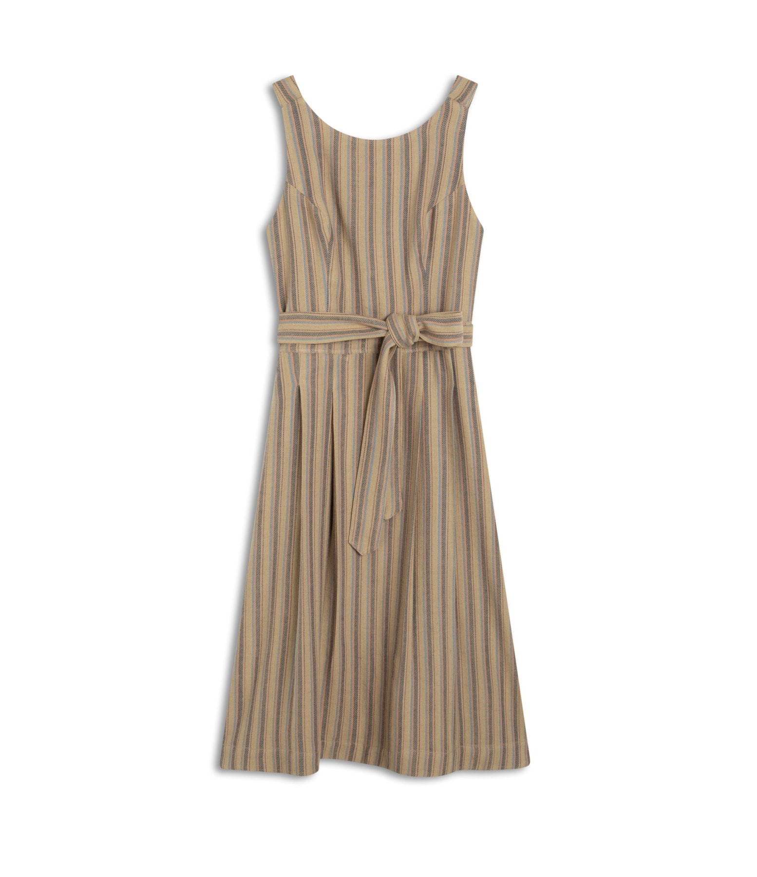 Vestido Linho  Ana  Fio Tinto Caramelo