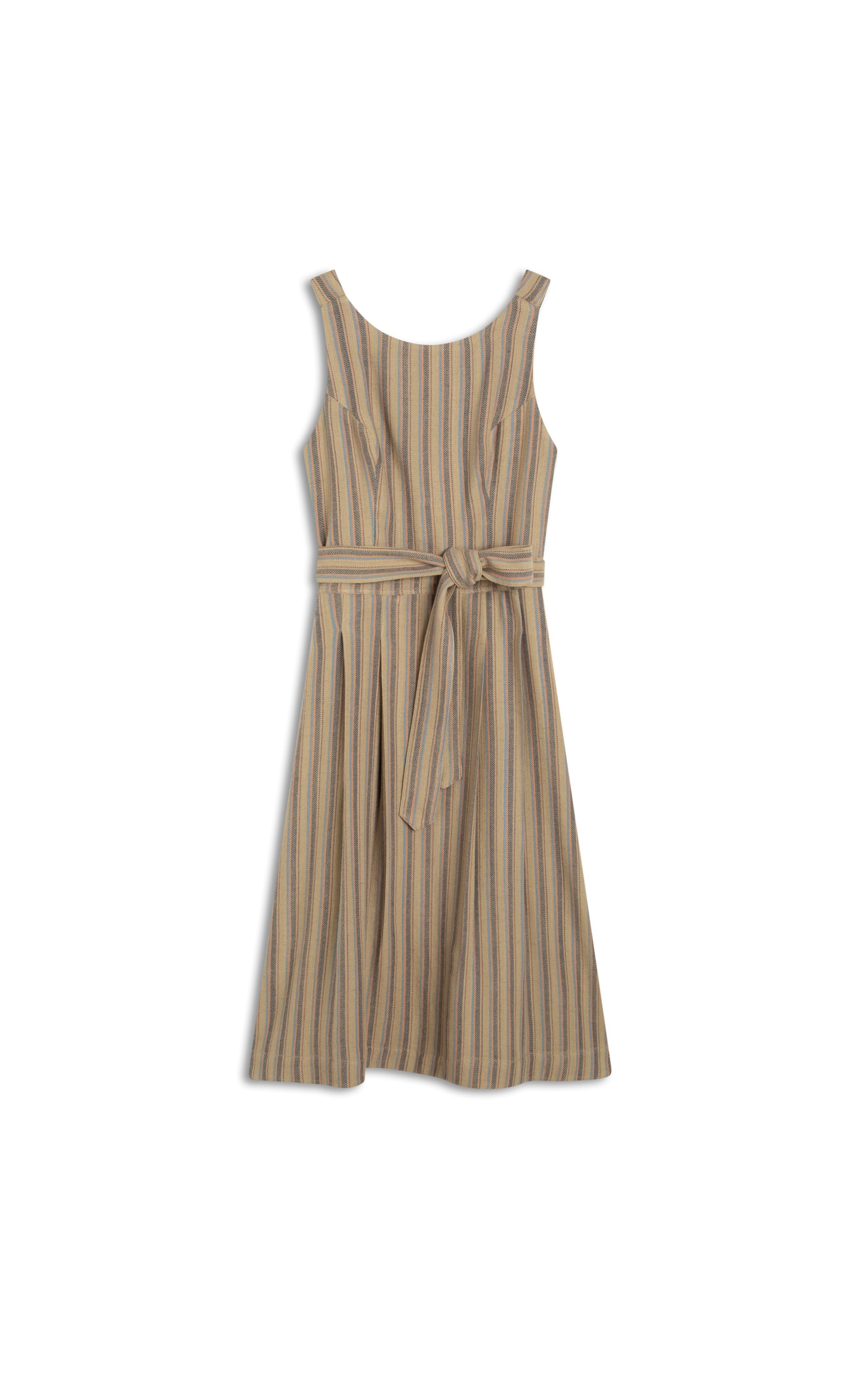 Vestido Linho  Ana  Fio Tinto Caramelo