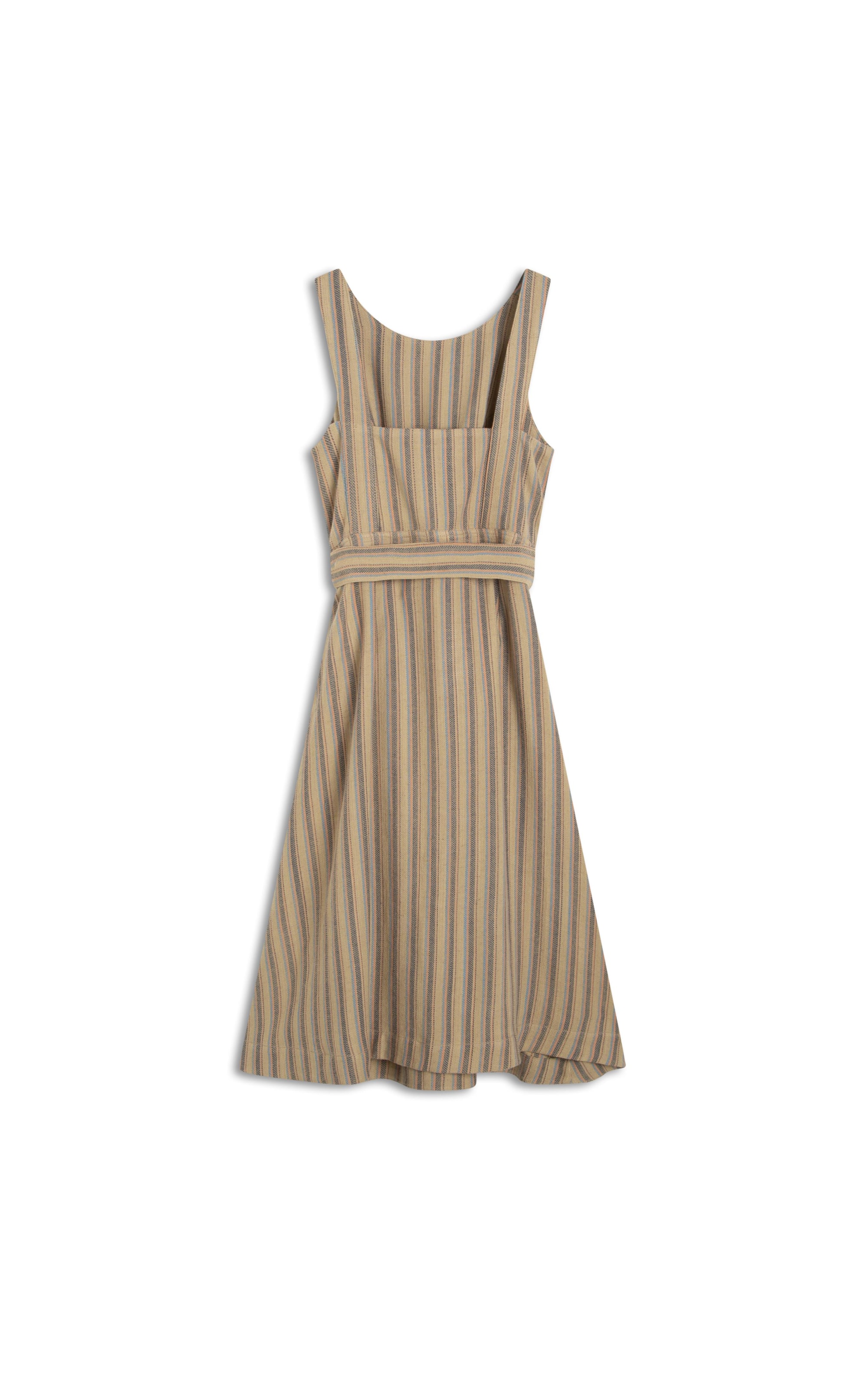 Vestido Linho  Ana  Fio Tinto Caramelo